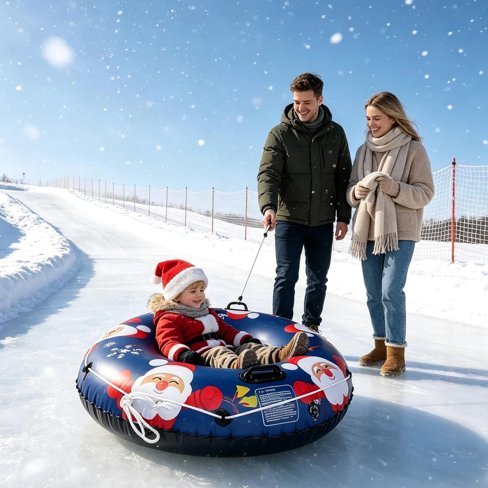 Bouées De Neige pour Adultes Luges Snowboard Gonflables avec Poignées | Jouet Luge d'Hiver Sports Plage Arrière-Cours Jardins Patinage Ski Extérieur Sable Noël Activités Aventure