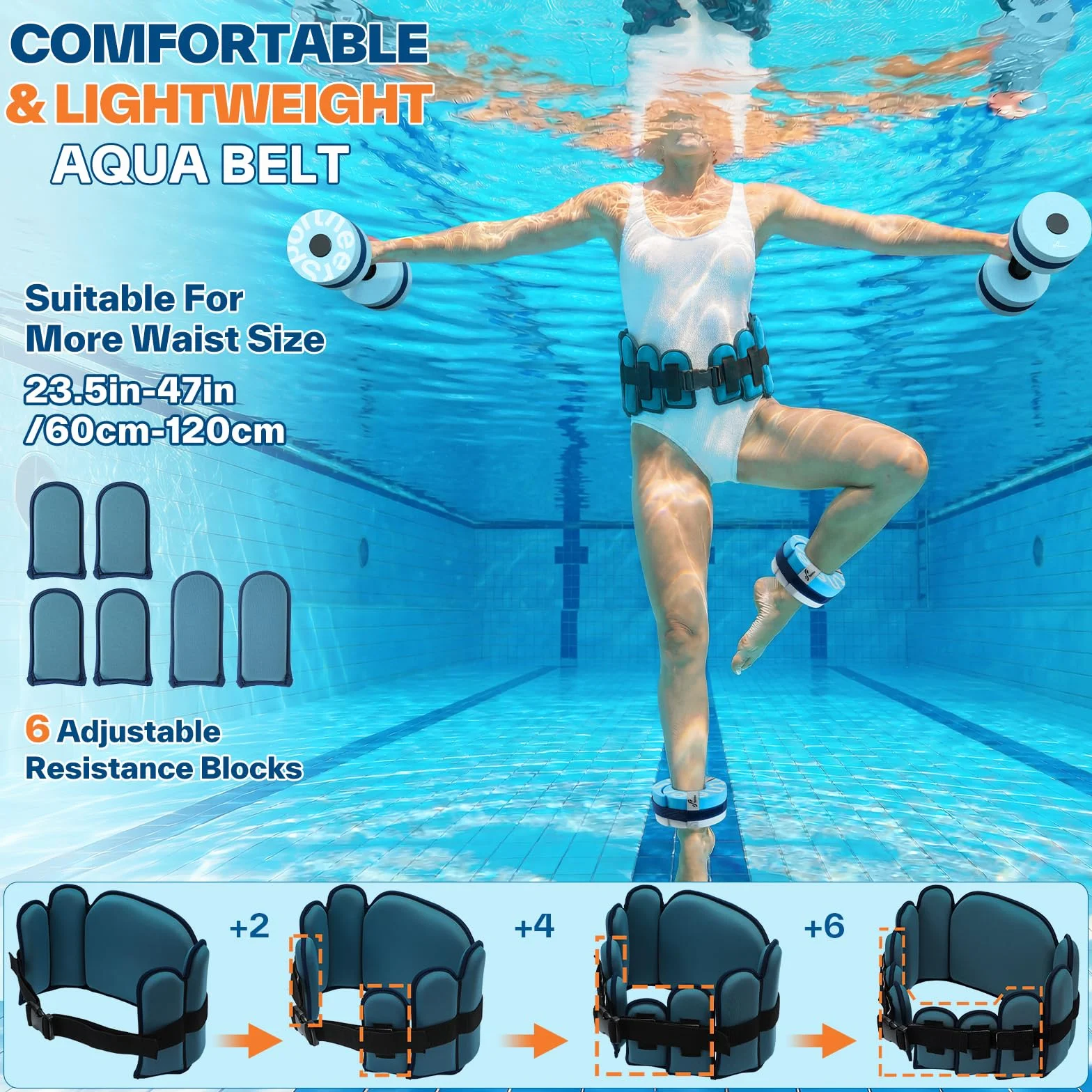 Sportneer Kit d'accessoires d'aquafitness 3 en 1 pour adultes et appareils de sports nautiques 2