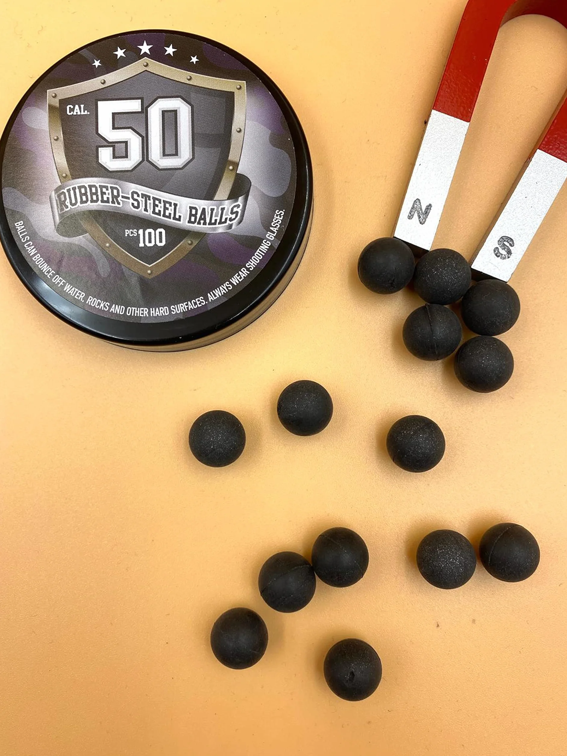 Rubber Steel Balls Paintballs Reballs 50 Cal. Pistols Home Defense