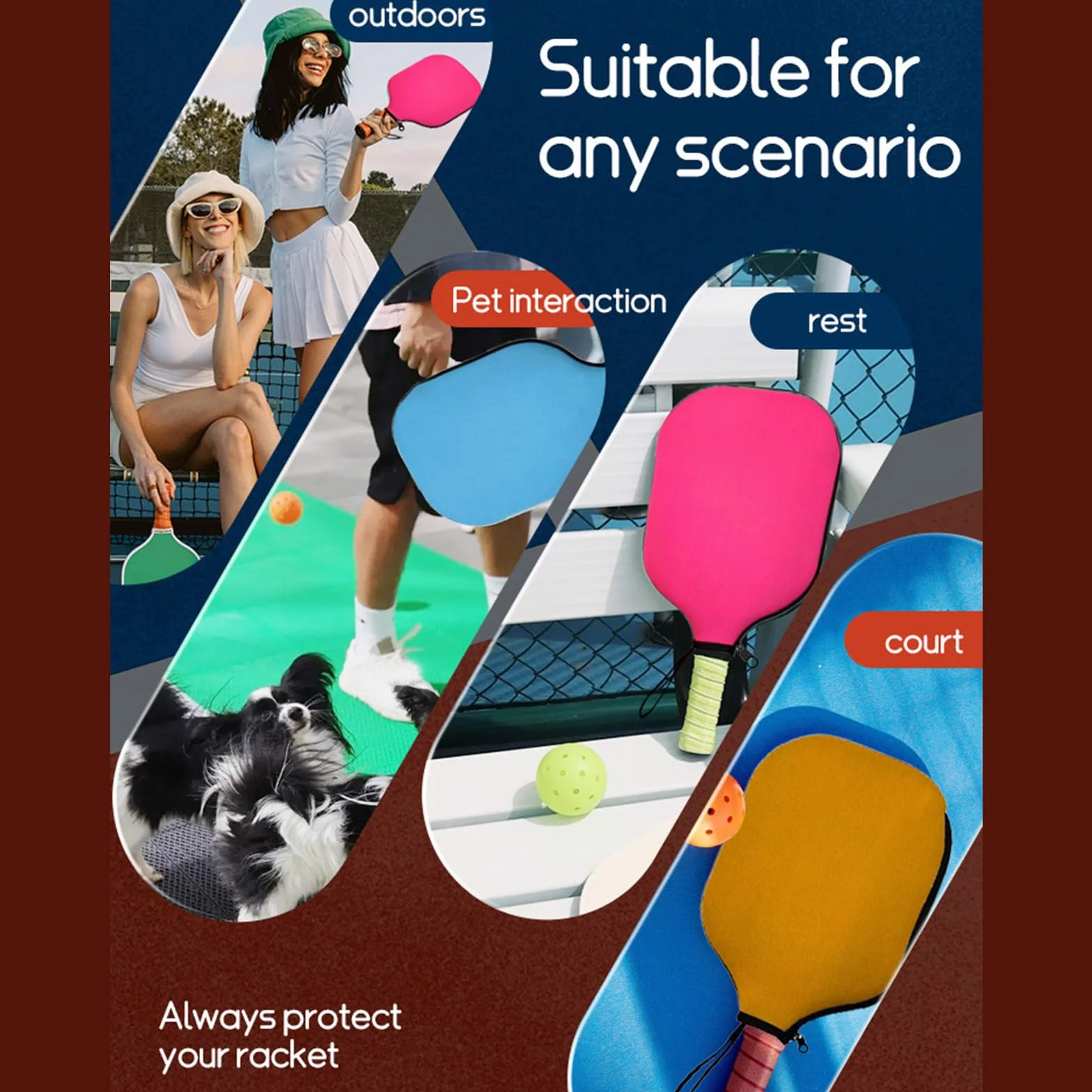 Housse de protection pour raquette de pickleball