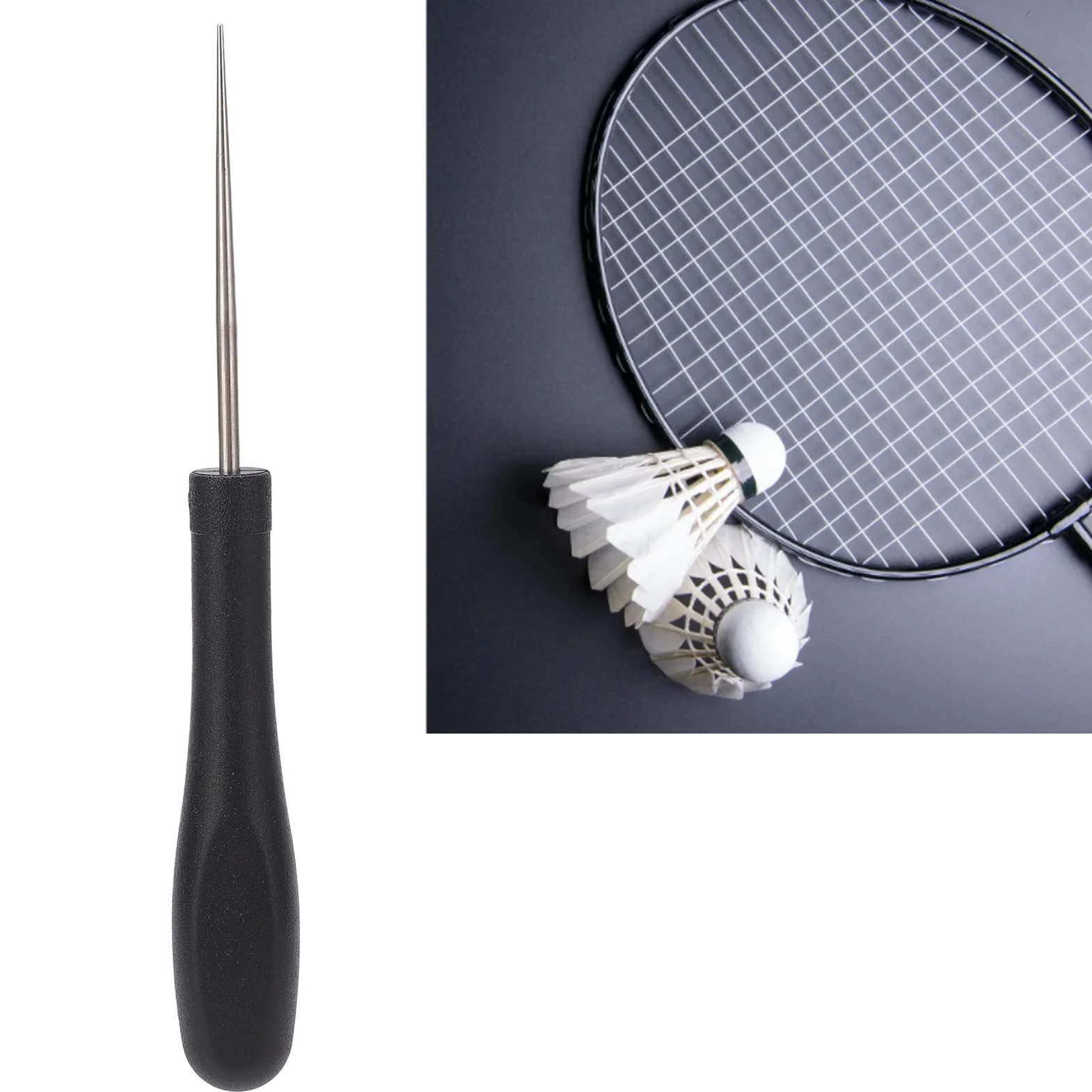 Outil de cordage raquette portable avec coupe-corde noir pour badminton tennis squash