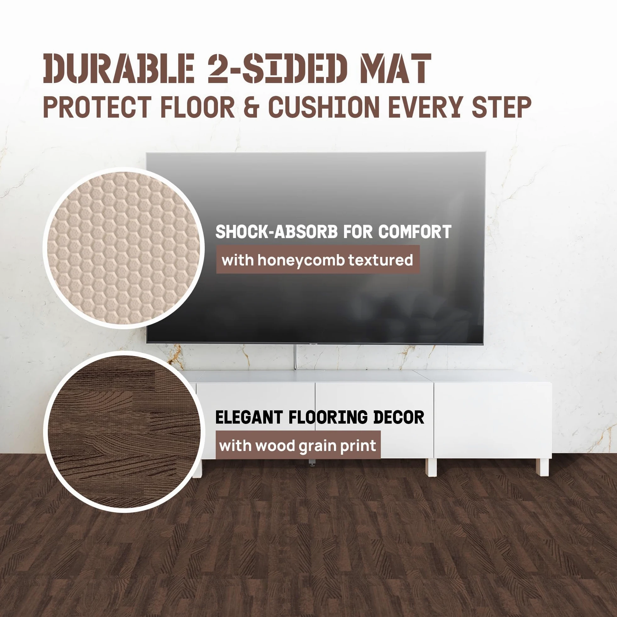 Yes4All Tapis de sol en mousse imitation bois – 1,1 m², 2,2 m², 3,3 m² – Dalles en mousse EVA emboîtables avec bordures, pour protéger le sol et créer un espace d'entraînement à domicile