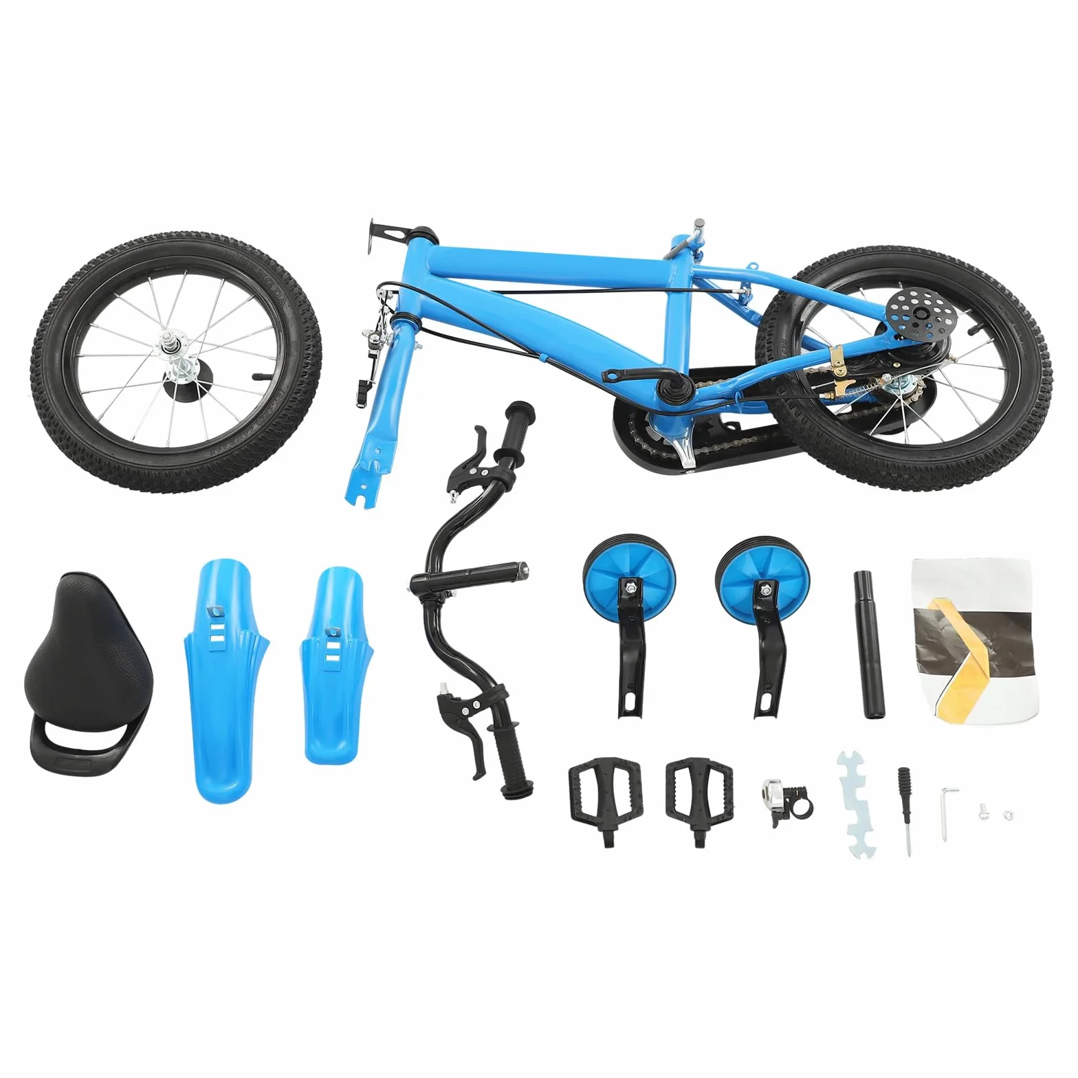 Vélo Enfant 12 Pouces avec Roues Stabilisatrices, Hauteur Réglable 43-49 cm