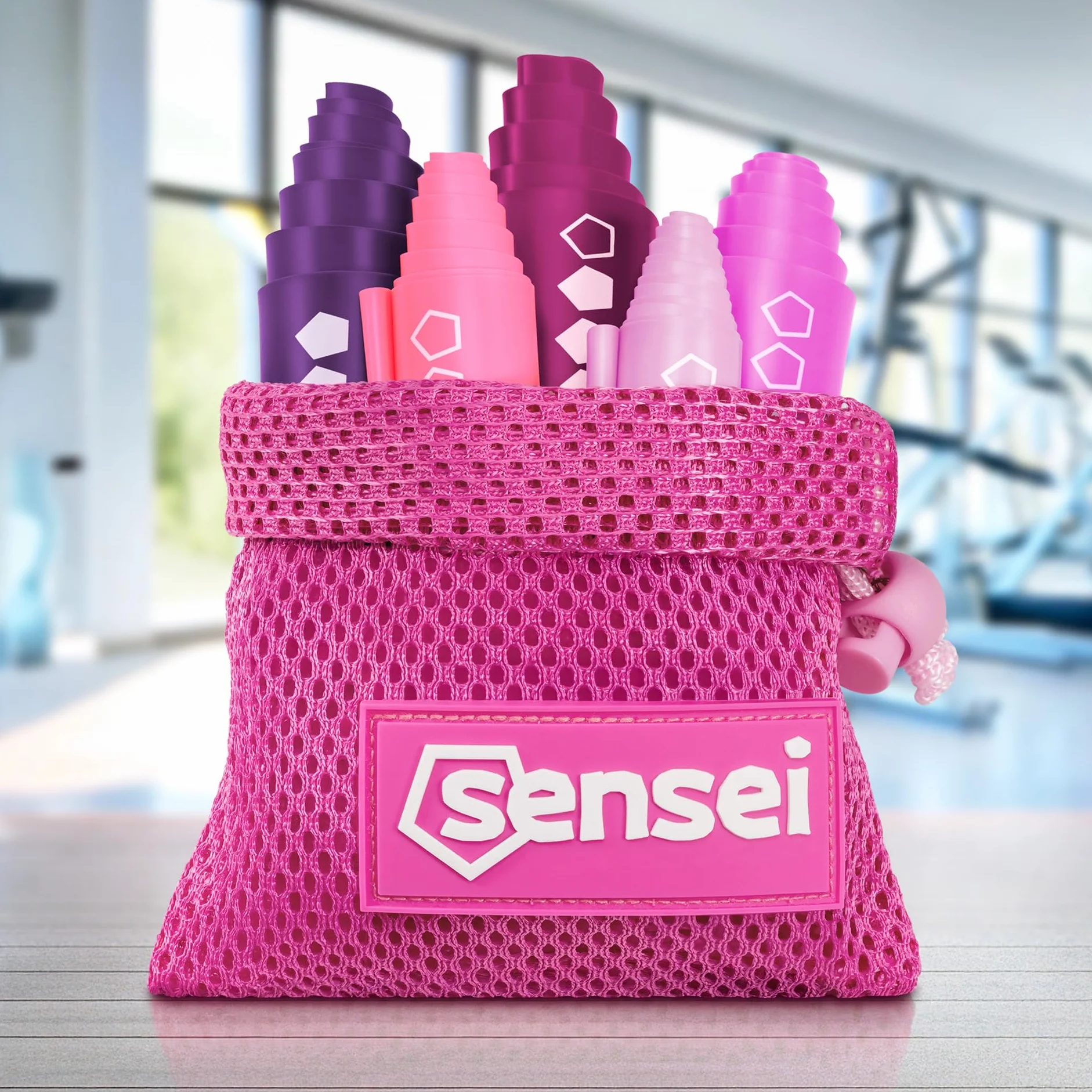 SENSEI Bandes Élastiques Set 5 Bandes de Résistance Latex Naturel Niveaux Entraînement Fitness Pilates