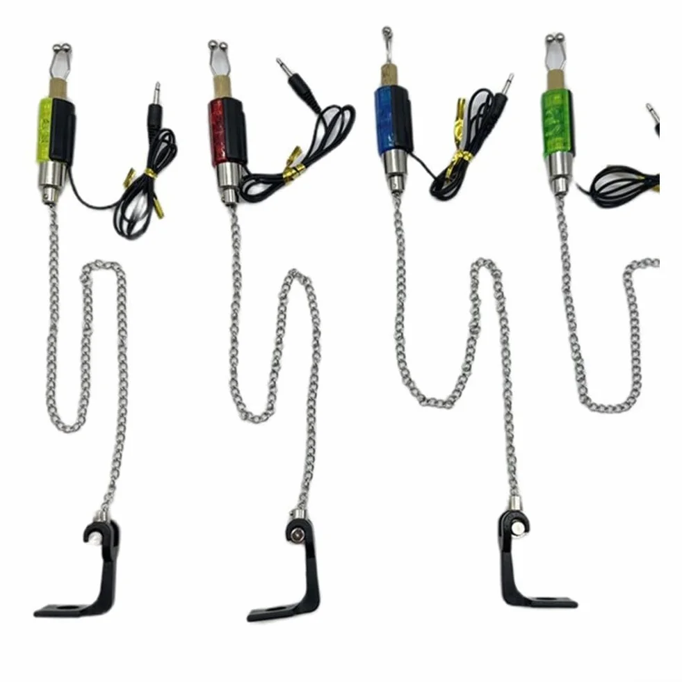 Indicateur de touche LED avec 4 bobines pour la pêche à la carpe, pas de batterie nécessaire, compatible avec la plupart des alarmes (4 couleurs)