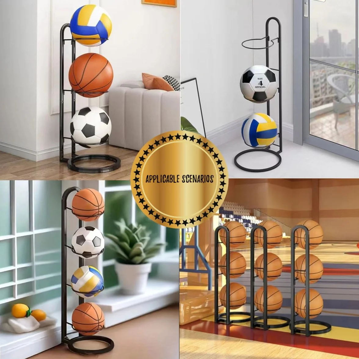 Metalowy Support Ballon Basket Amovible, Rangement Ballon Vertical