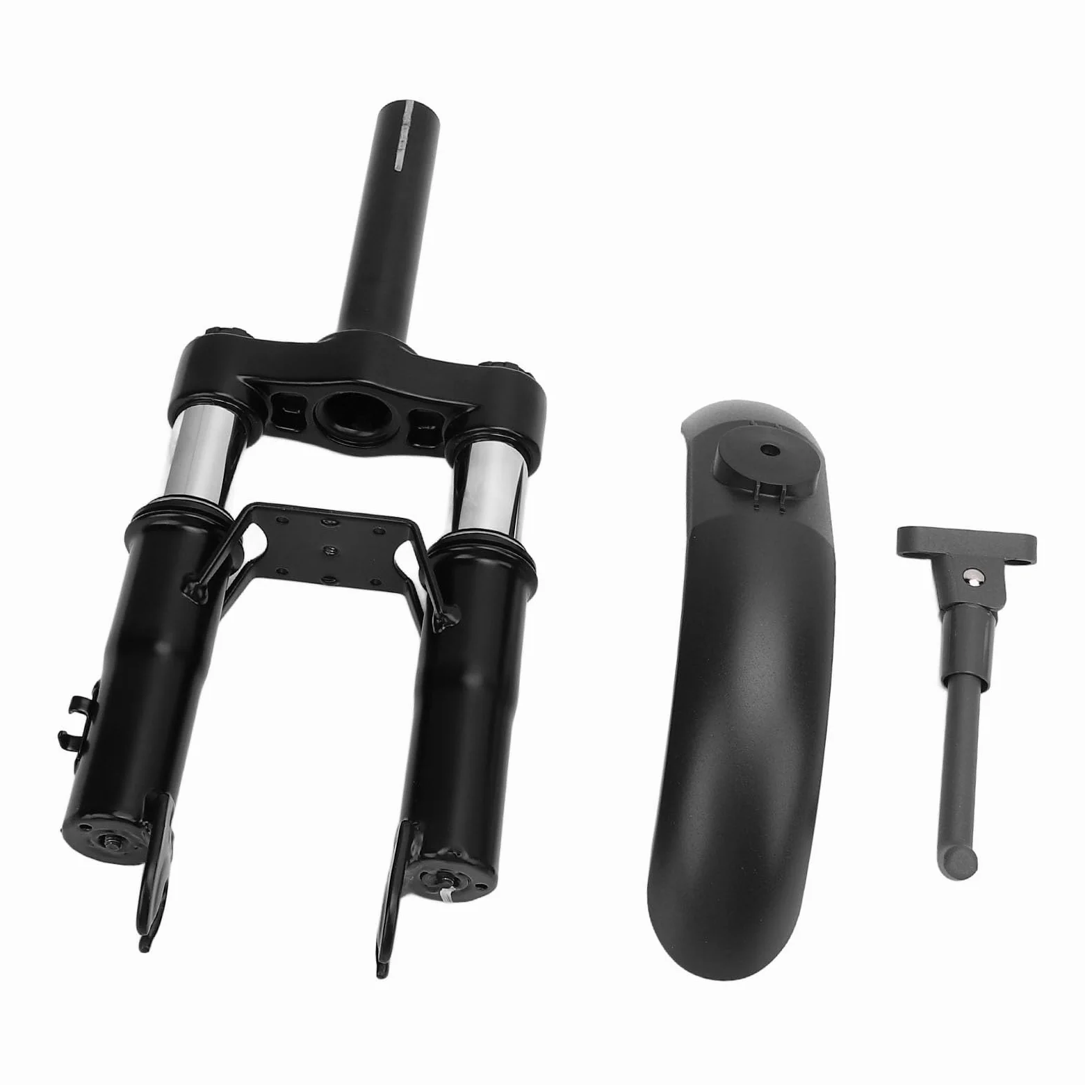 Tbest Kit de Suspension Avant de Scooter électrique, Fourche Avant à Suspension Hydraulique en Acier PC avec Vis de Béquille de Garde-Boue pour Accessoires M365