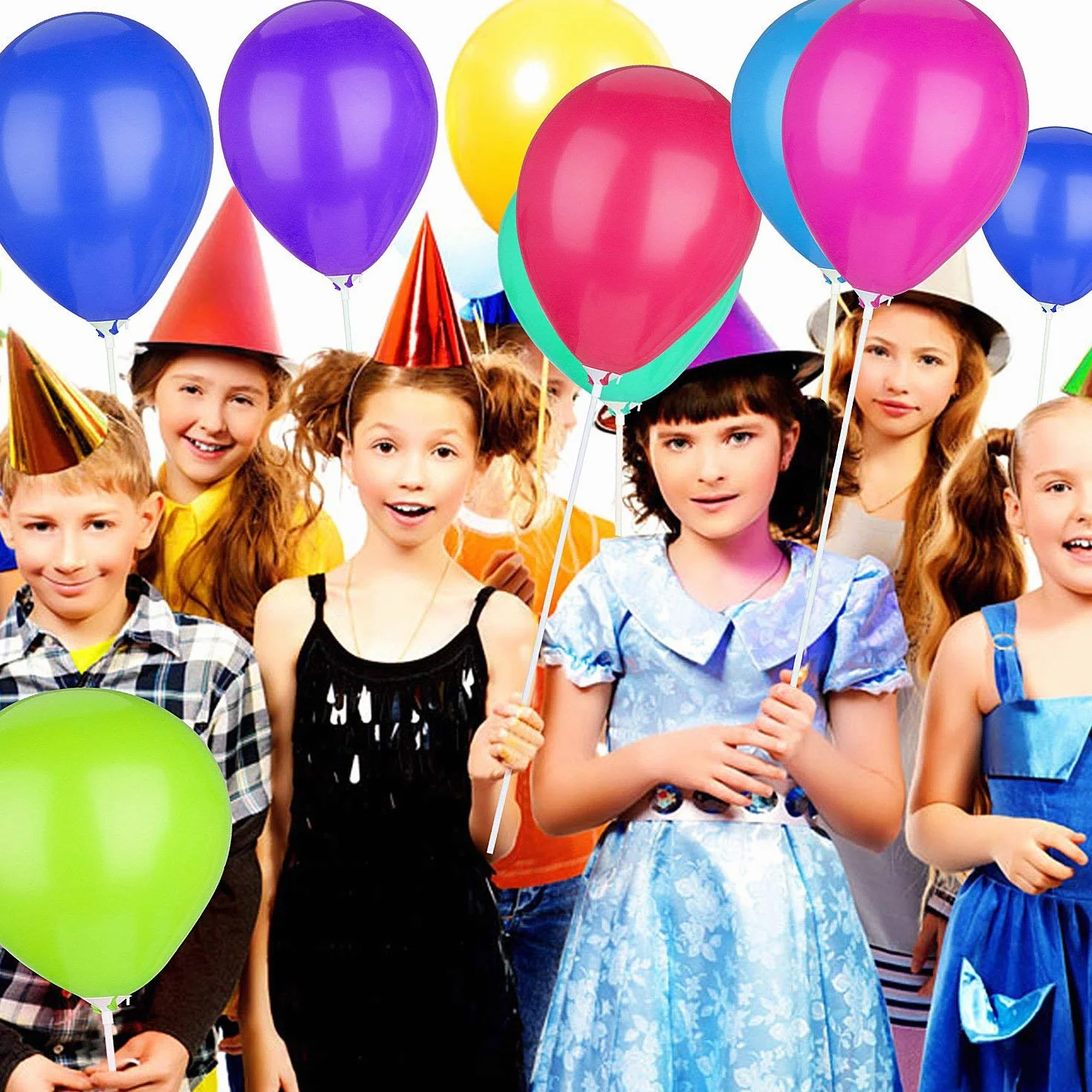 Ballon Tige 100 Pièces 40cm Décoration Anniversaire Mariage Fête