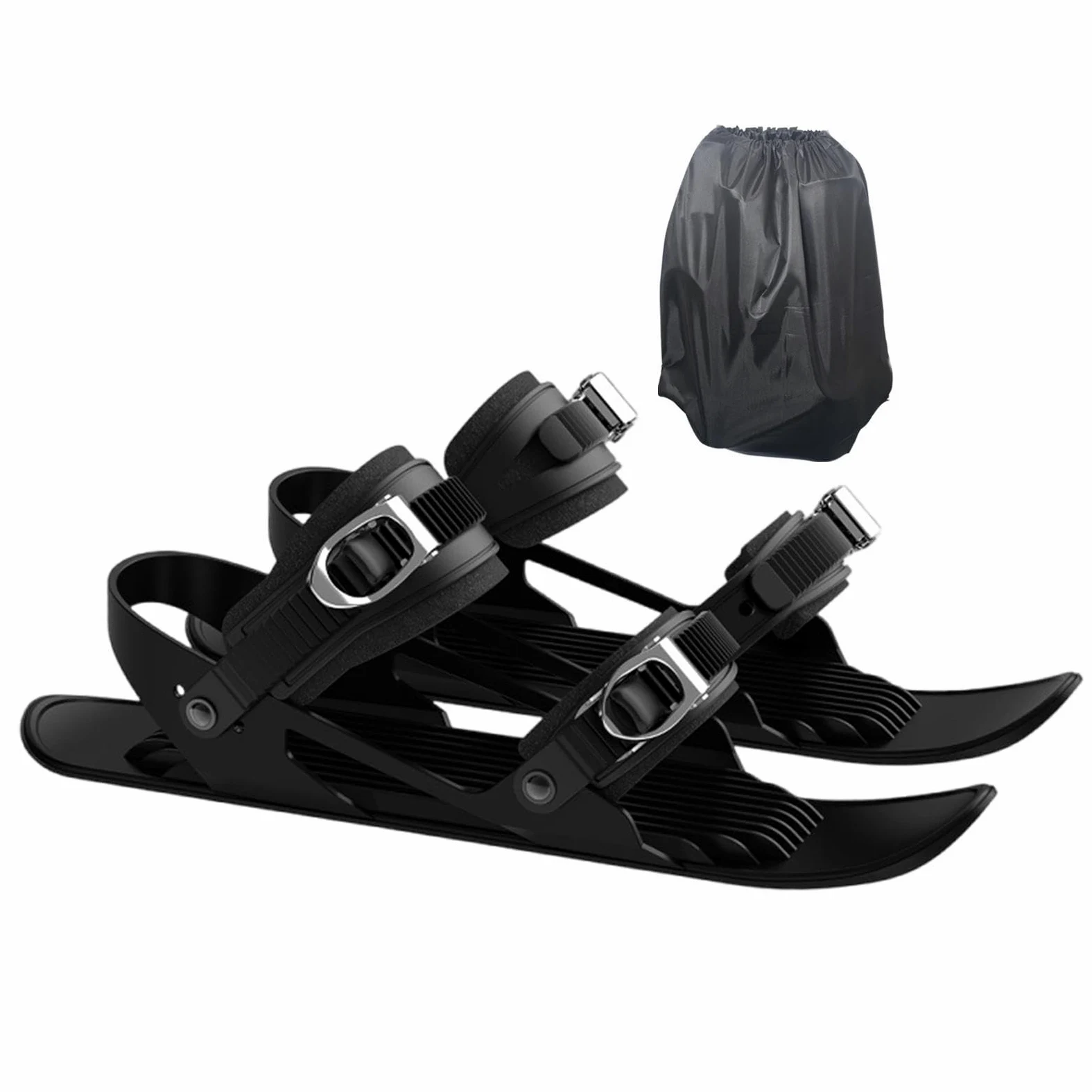 Skis courts, raquettes à neige pour homme | Patins à glace | Accessoires de ski compacts, outils de ski multifonctionnels réglables, pieds de neige légers et antidérapants pour hommes, femmes