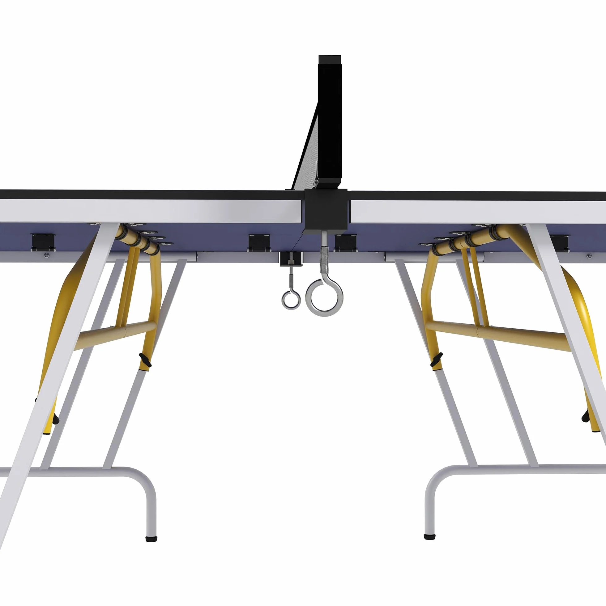 SPORTNOW Table de ping Pong Pliable en Quatre, Table de Tennis de Table intérieure, 2 Raquettes, 3 balles et Filet Inclus, 274 x 152,5 x 76 cm, Bleu