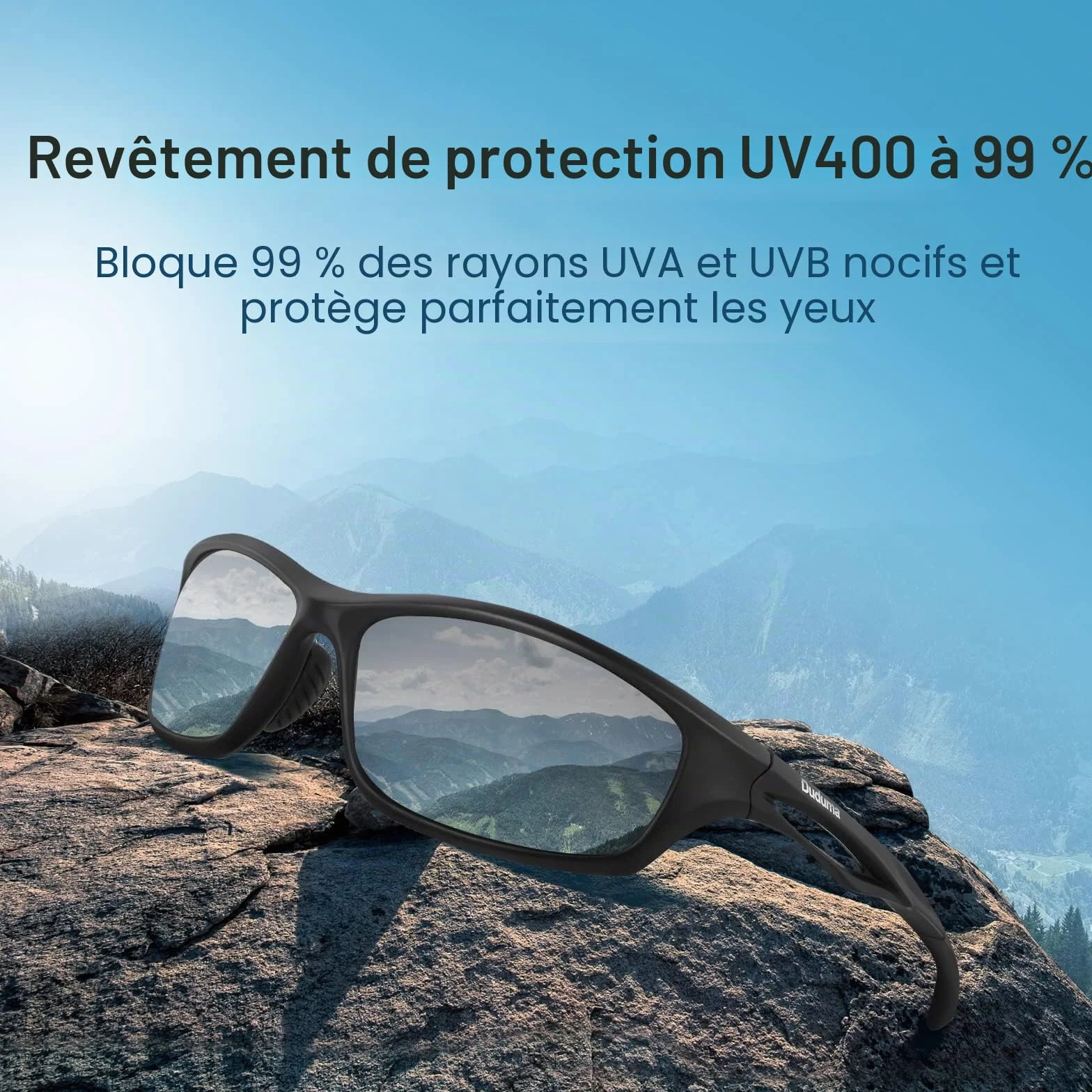 Duduma Lunettes de soleil homme polarisées TR90 UV400 peche cyclisme