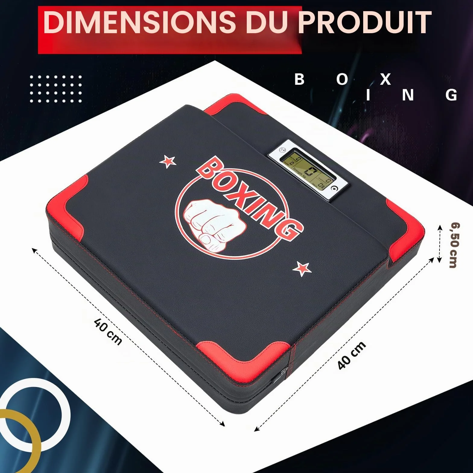 Hoteam Testeur de force de frappe avec capteur de force de frappe réglable en hauteur - Équipement d'entraînement de boxe mural - Machine de boxe pour adulte et enfant