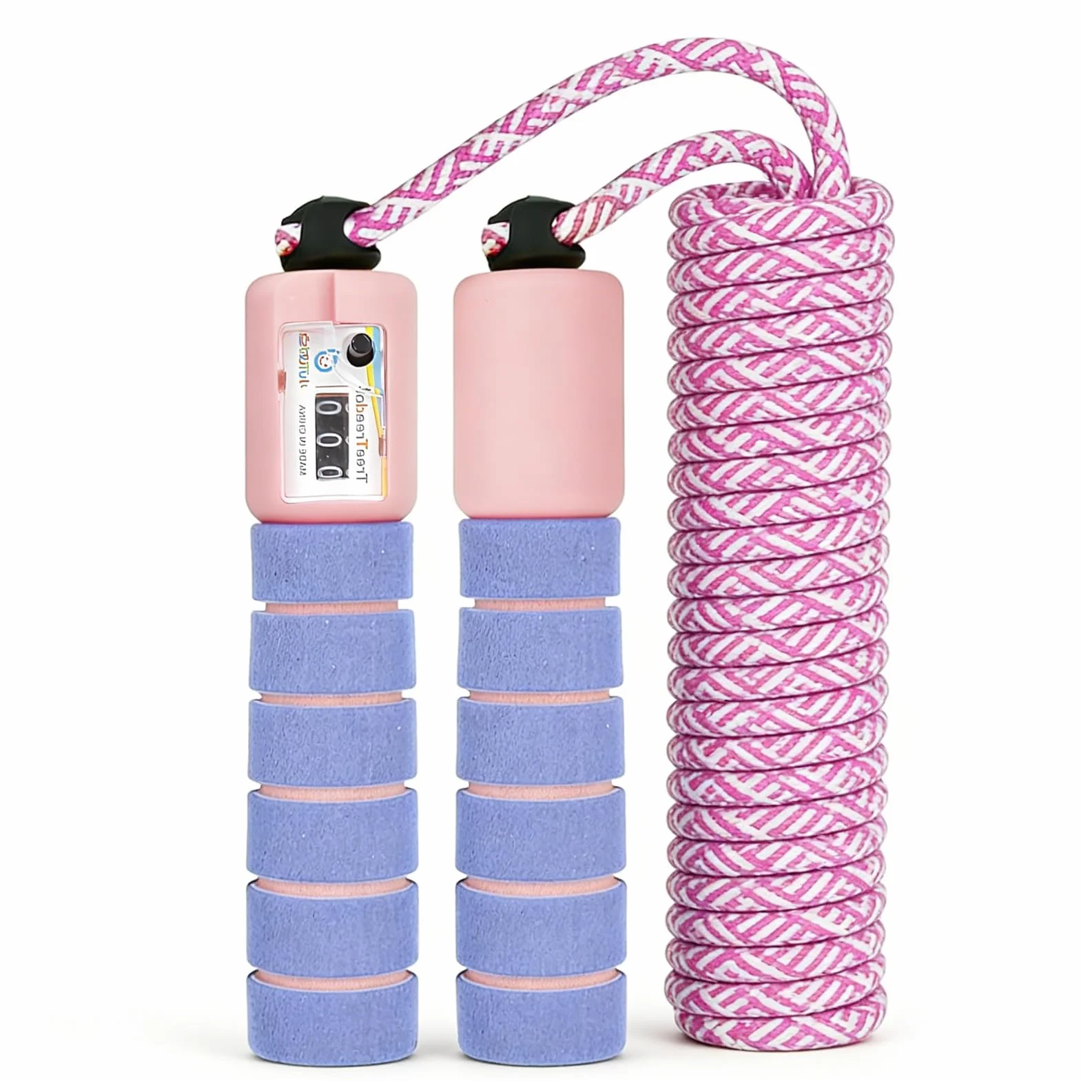 Corde à Sauter Speed Rope Enfant Réglable avec Compteur 2 Mètres Poignées en Mousse