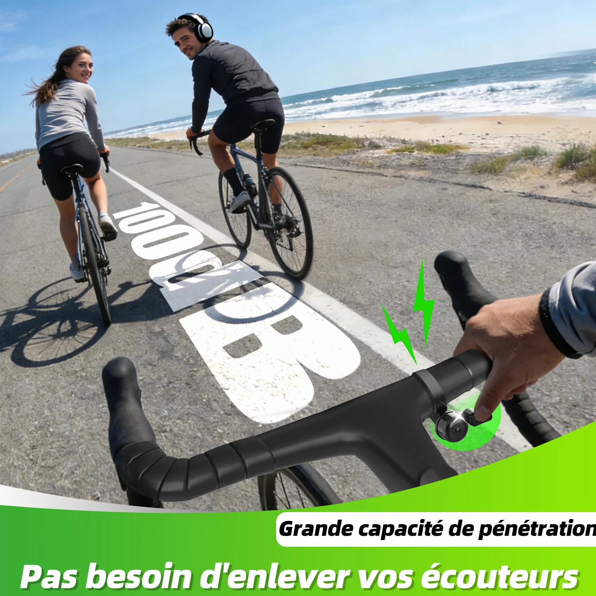 Sonnette Vélo Puissante 100 DB Rotation 360° Compatible Guidons 22-32 mm Route Gravel