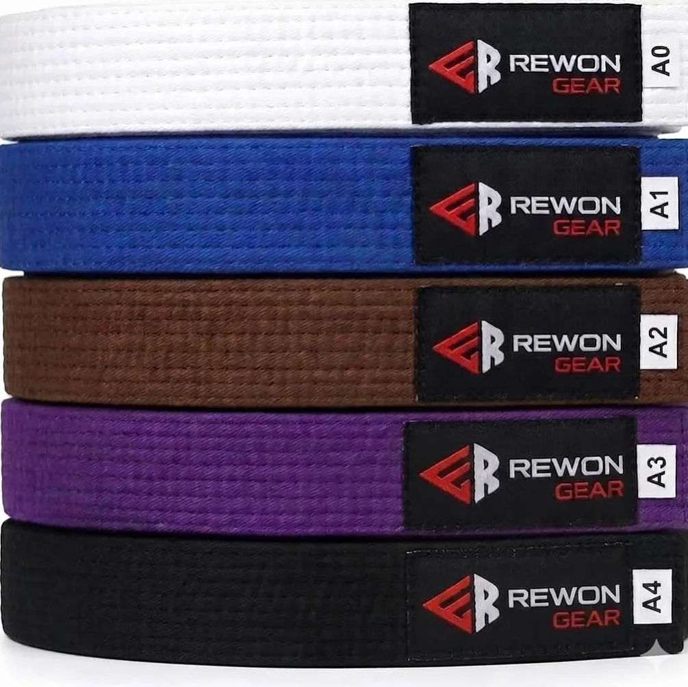 REWON Ceinture de Judo BJJ 100% Coton Doux pour la Peau - Ceinture JJB Arts Martiaux Taekwondo Adultes Enfants