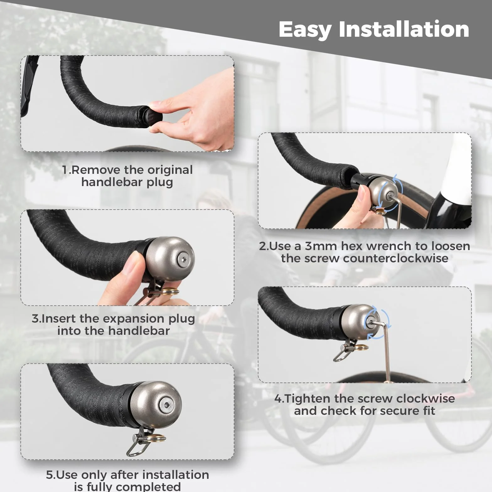 ROCKBROS 2in1 Sonnette de Vélo Klaxon 80dB pour Guidon 22,2mm Étanche