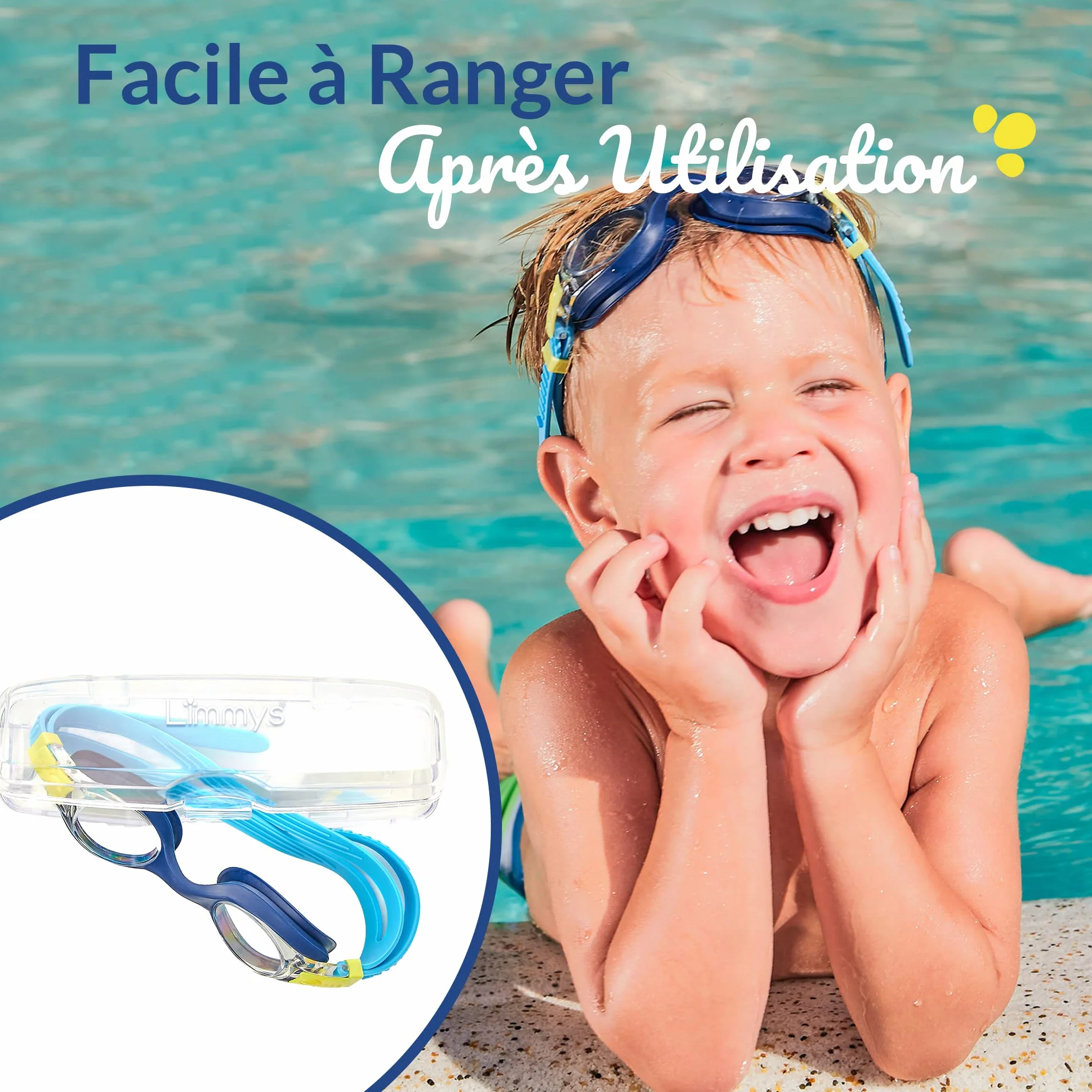 Limmys Lunettes de Natation Enfant 3-12 Ans Anti-Buée UV400 Protection Étanches