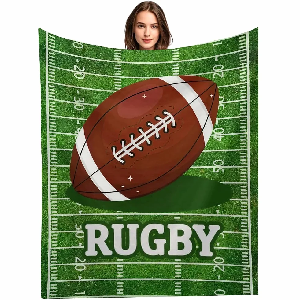 Couverture Rugby Personnalisée Homme Cadeau Entraîneur Football Anniversaire