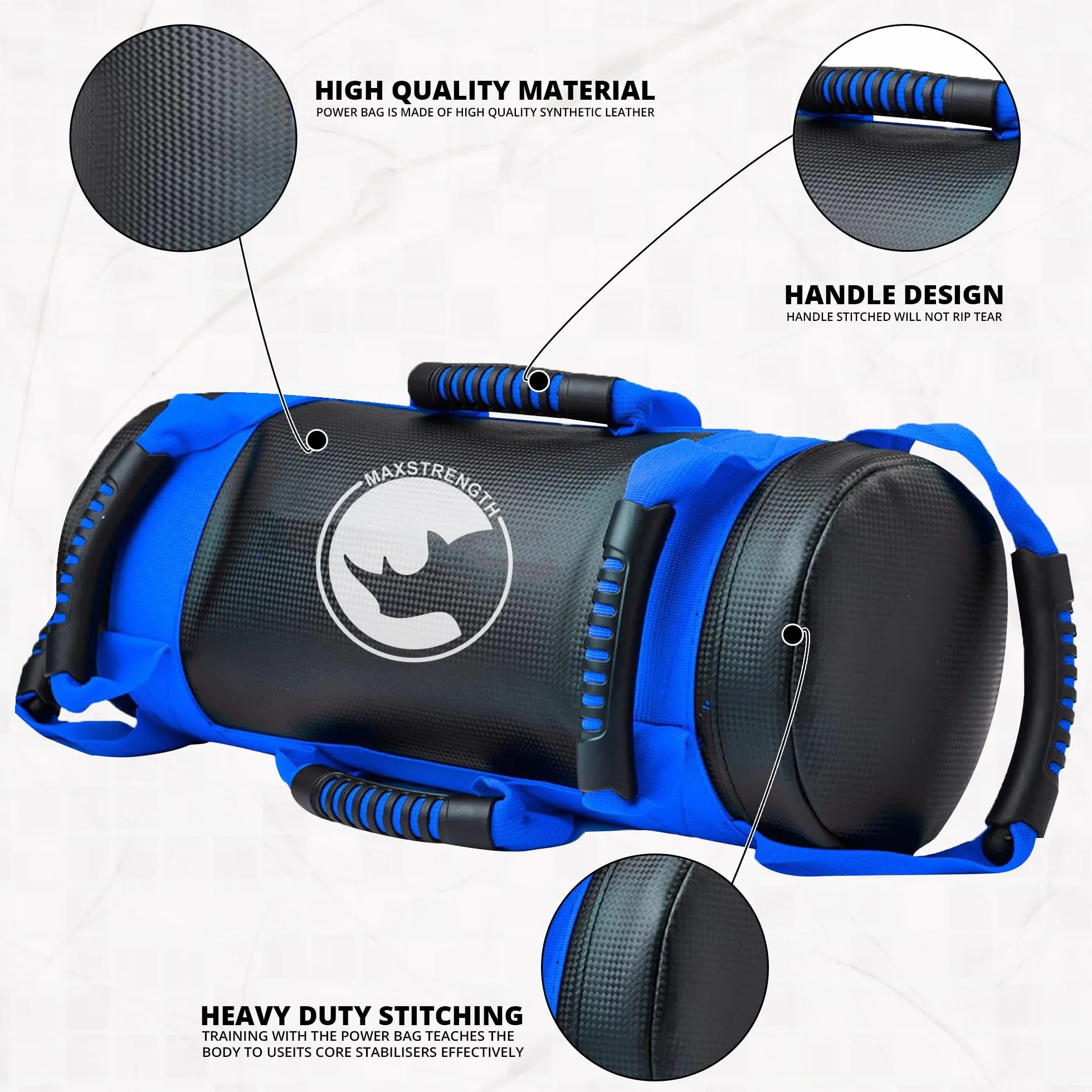 MAXSTRENGTH Sac de sable 5 kg 10 kg 15 kg 20 kg entraînement CrossFit MMA
