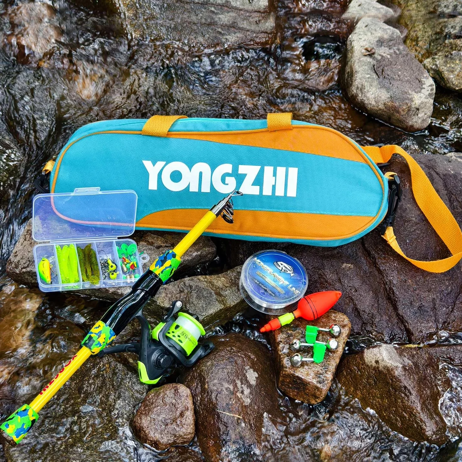 Sougayilang Canne à pêche télescopique pour Enfants avec Moulinet et Leurres