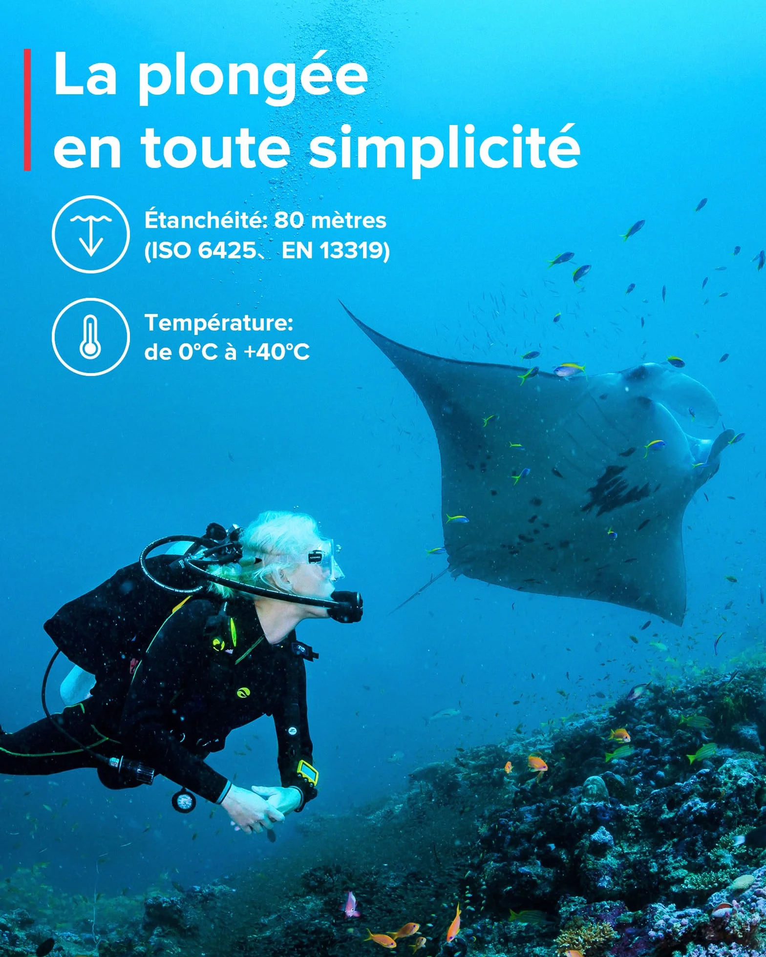 SUUNTO EON CORE Montre de Plongée Numérique Écran Couleur 80m Ordinateur Sous-Marine