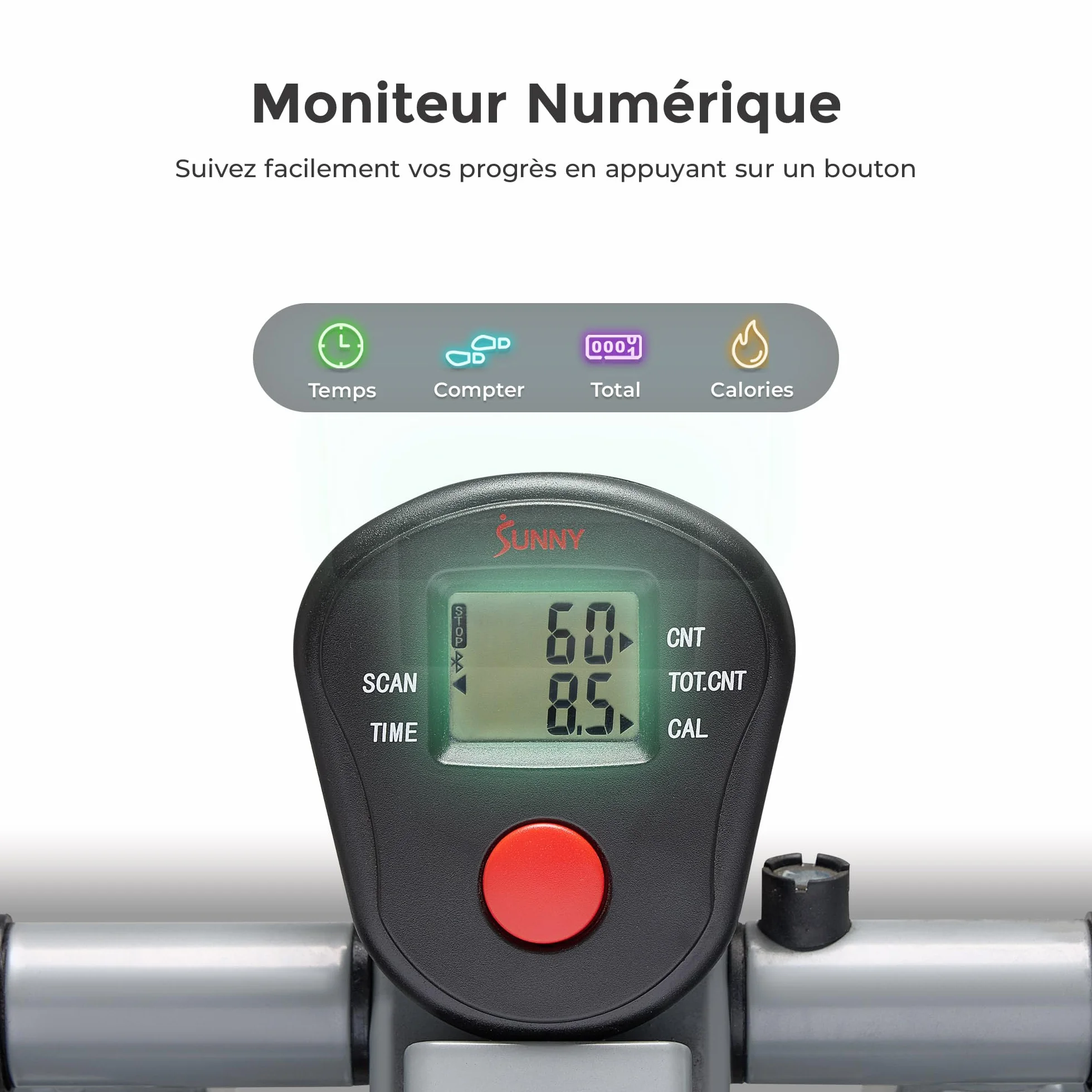 Sunny Health & Fitness Vélo Elliptique Vertical 2-en-1, Machine de Cardio à Faible Impact