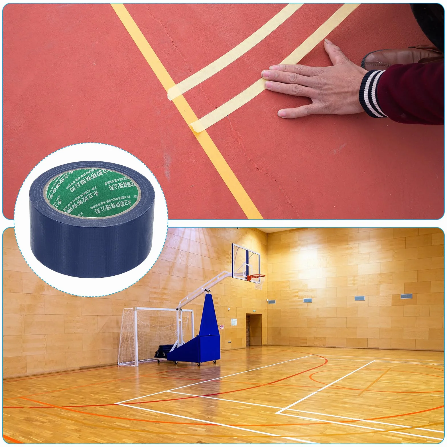PATIKIL Bande Terrain Pickleball, Marquage Trousse Intérieur Extérieur Tennis Volley-Ball Badminton