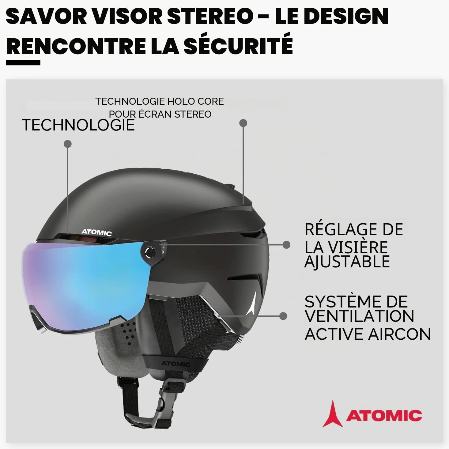 Atomic Savor Visor Casque stéréo 55/59 cm
