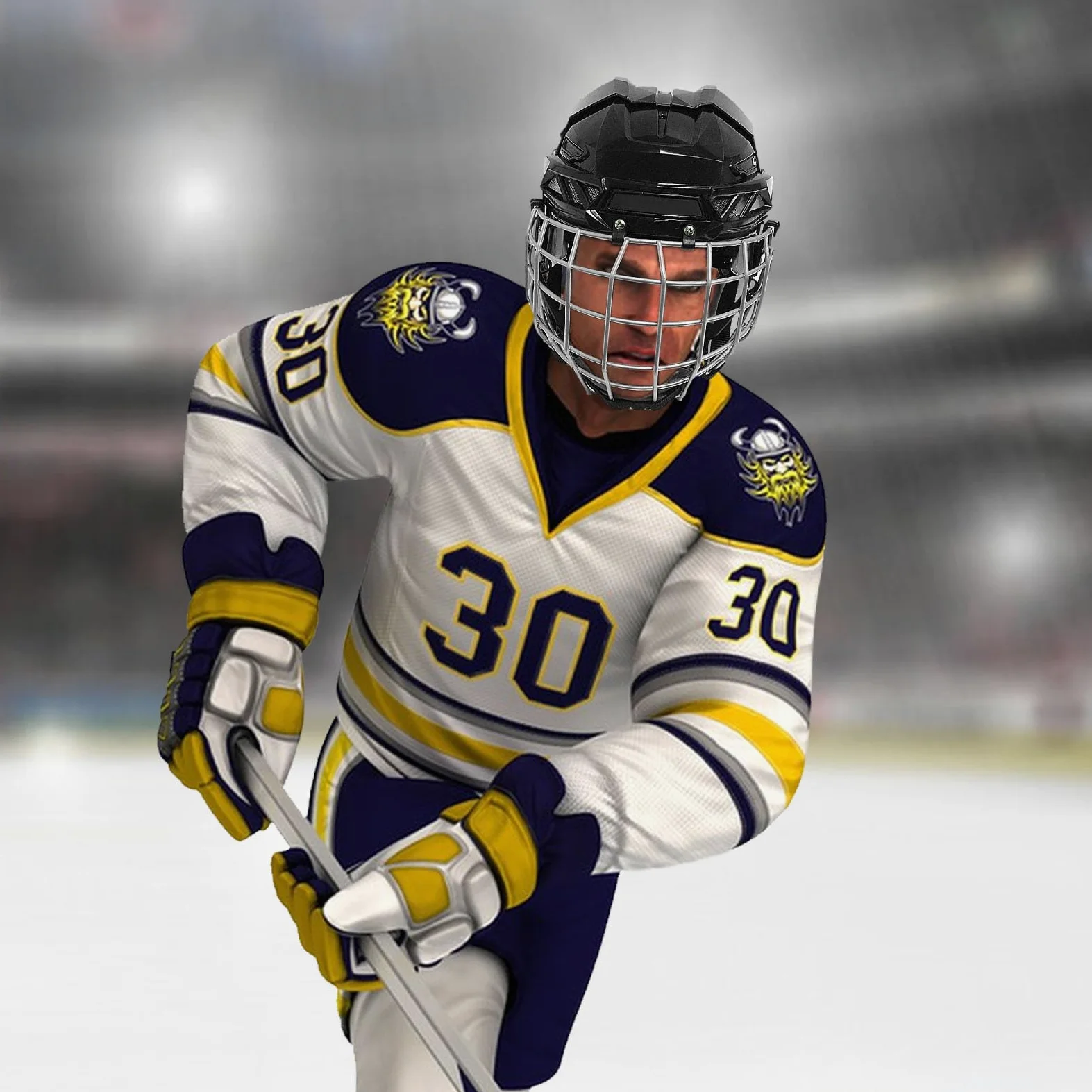 Casques de hockey pour homme | Masque facial de hockey | Casques de hockey sur glace robustes et sûrs combinés avec cage, équipement de protection pour hockey sur glace