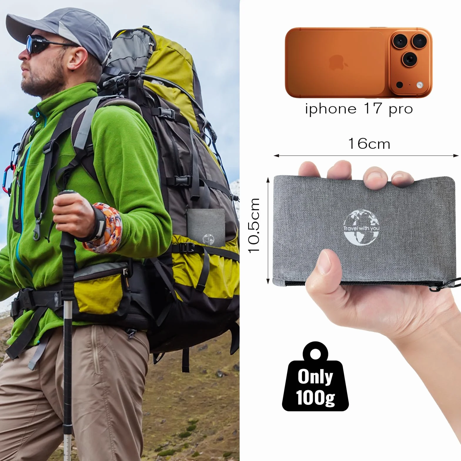 Oreiller Camping Gonflable Ultra-Compact Léger Voyage Support Ergonomique Noir