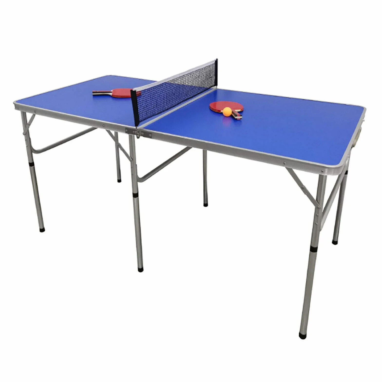 SHZICMY Table de ping-pong pliable - Pour l'intérieur et l'extérieur - 152 x 76 x 76 cm, bleu