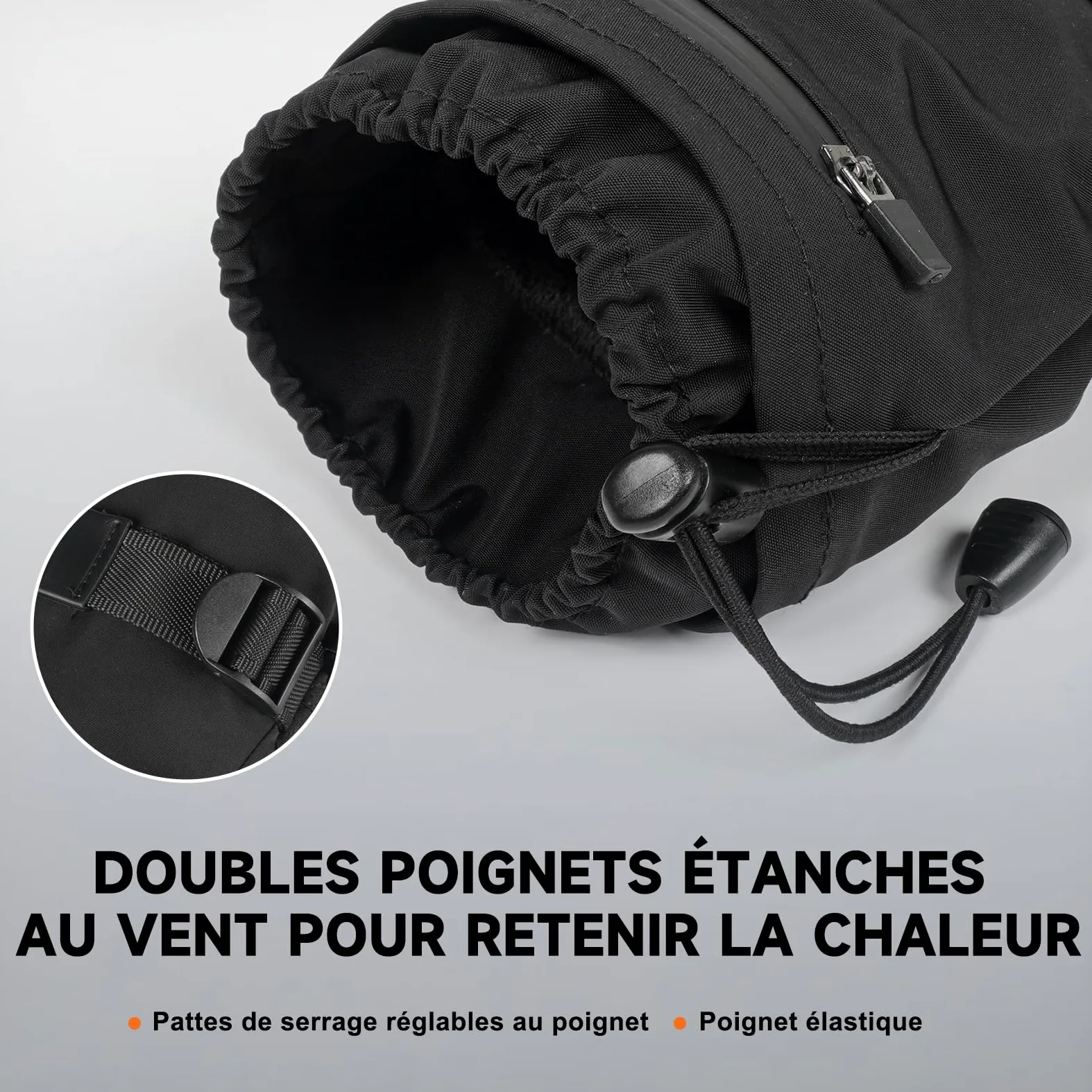Gants Chauffants, 5V 6000mAh Électrique Rechargeable Gant Chauffant pour Homme Femme, 3 Niveaux De Chauffage Gants d'hiver Imperméables Écran Tactile pour Sports - Moto, Vélo