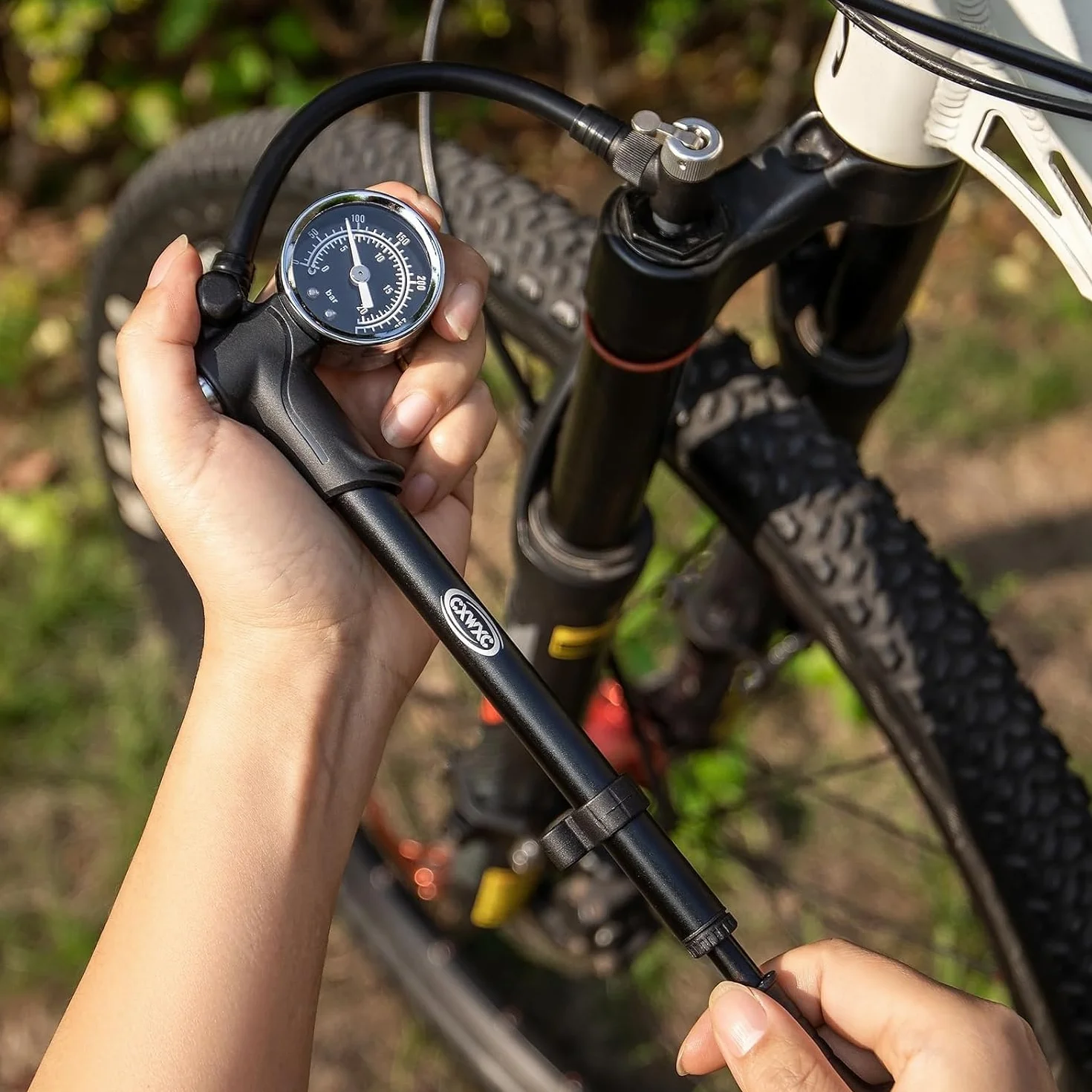 Pompe d'amortisseur Haute Pression Argenté CXWXC pour Fourche à Suspension et Suspension arrière