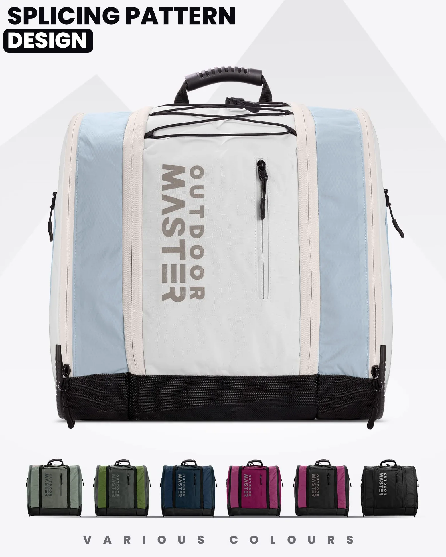 OutdoorMaster Sac à Dos pour Bottes de Ski, de Voyage en Avion, Snowboard, Sac à Dos avec Fond imperméable pour Casque de Ski, Lunettes et Gants 38 l