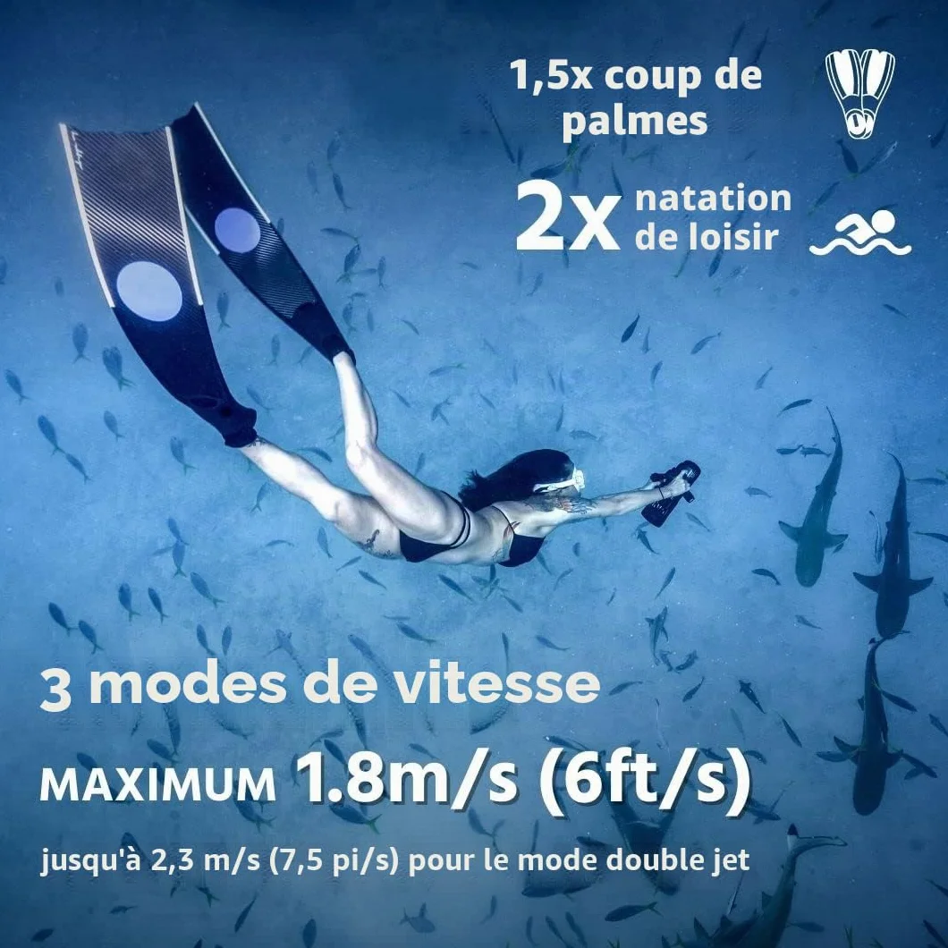 LEFEET S1 PRO Trottinette sous-marine haute performance vitesse 6,48 km/h caméra d'action profondeur 40 m