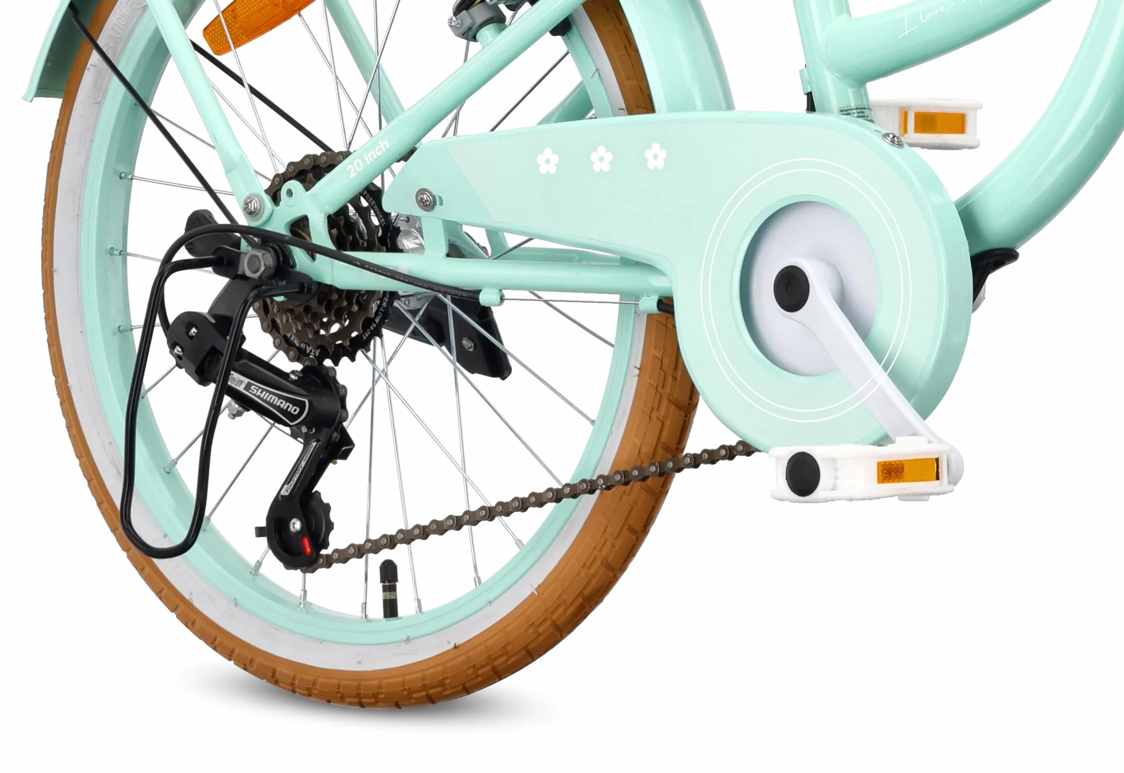 Sun Baby Flower Bike Retro Vélo pour Fille - Cadre en Acier, Freins V-Brake, Garde-Boue