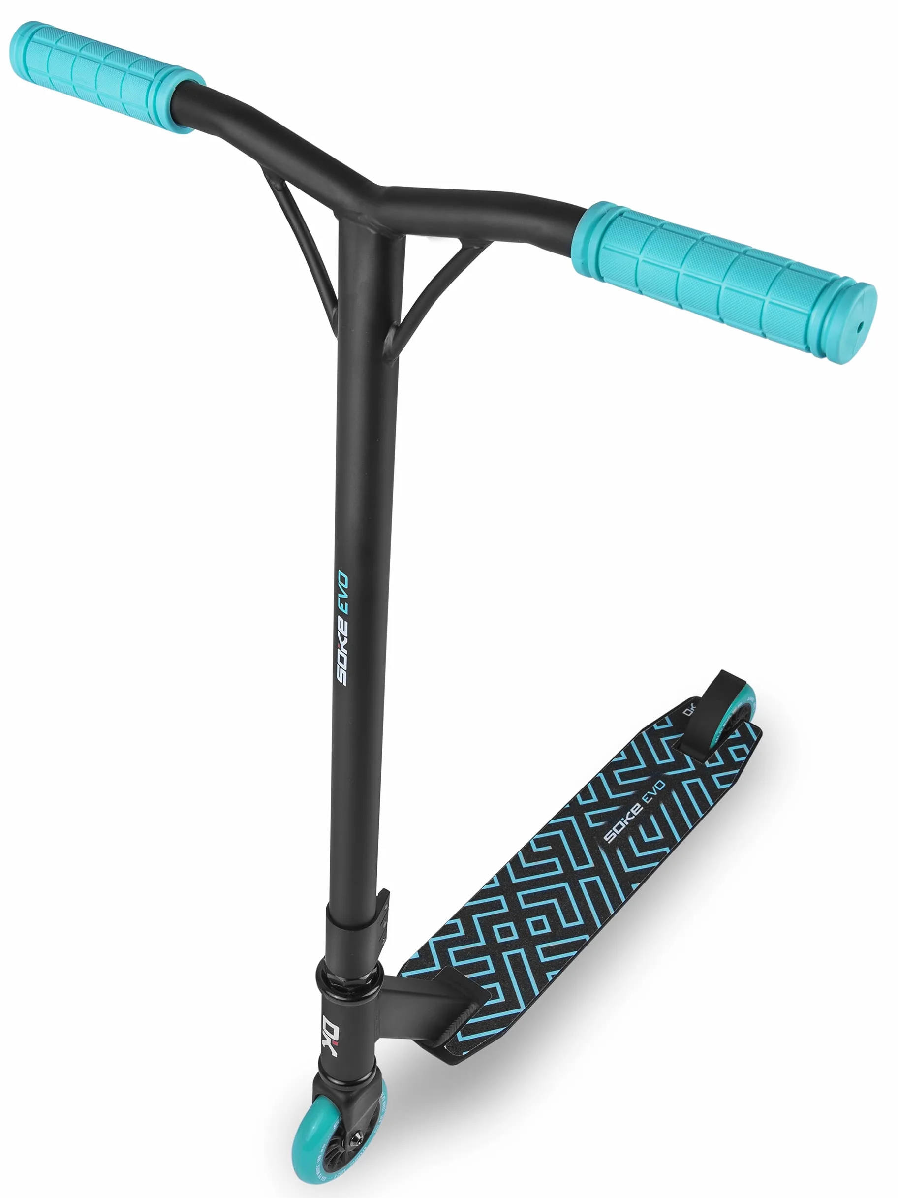 SOKE Evo Stunt Scooter für Extreme Skateparkfahrten – ABEC-9 Carbonlager aus verchromtem Stahl – PU-Räder 88A – Y-Bar-Lenker mit TPR-Griffen – Aluminium-Deck