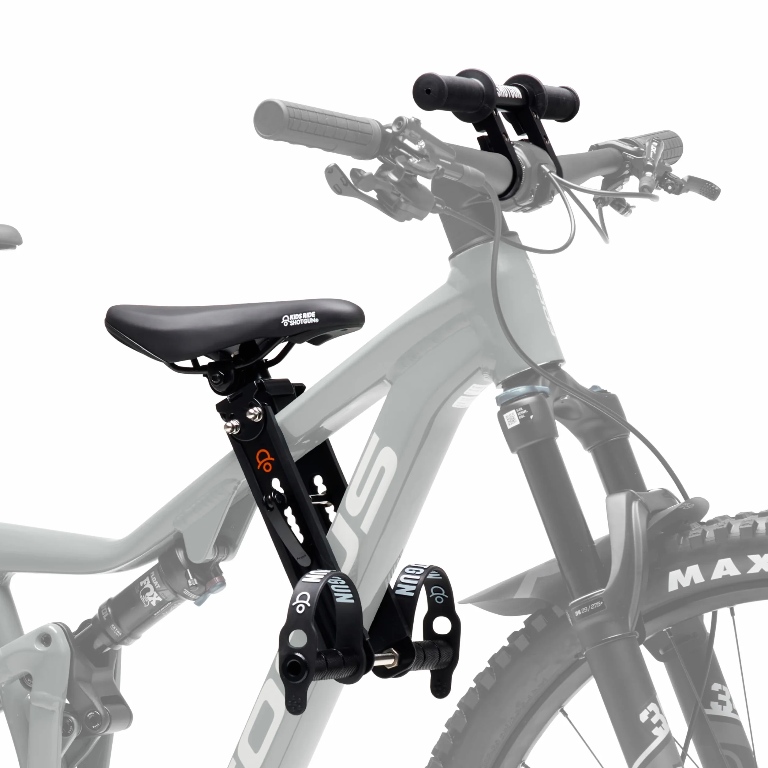 Kids Ride Shotgun – Combo Selle Enfant & Guidon – Montage à l'avant, pour Enfant de 2 à 5 Ans, Compatible avec la Plupart des VTT récents pour Adultes