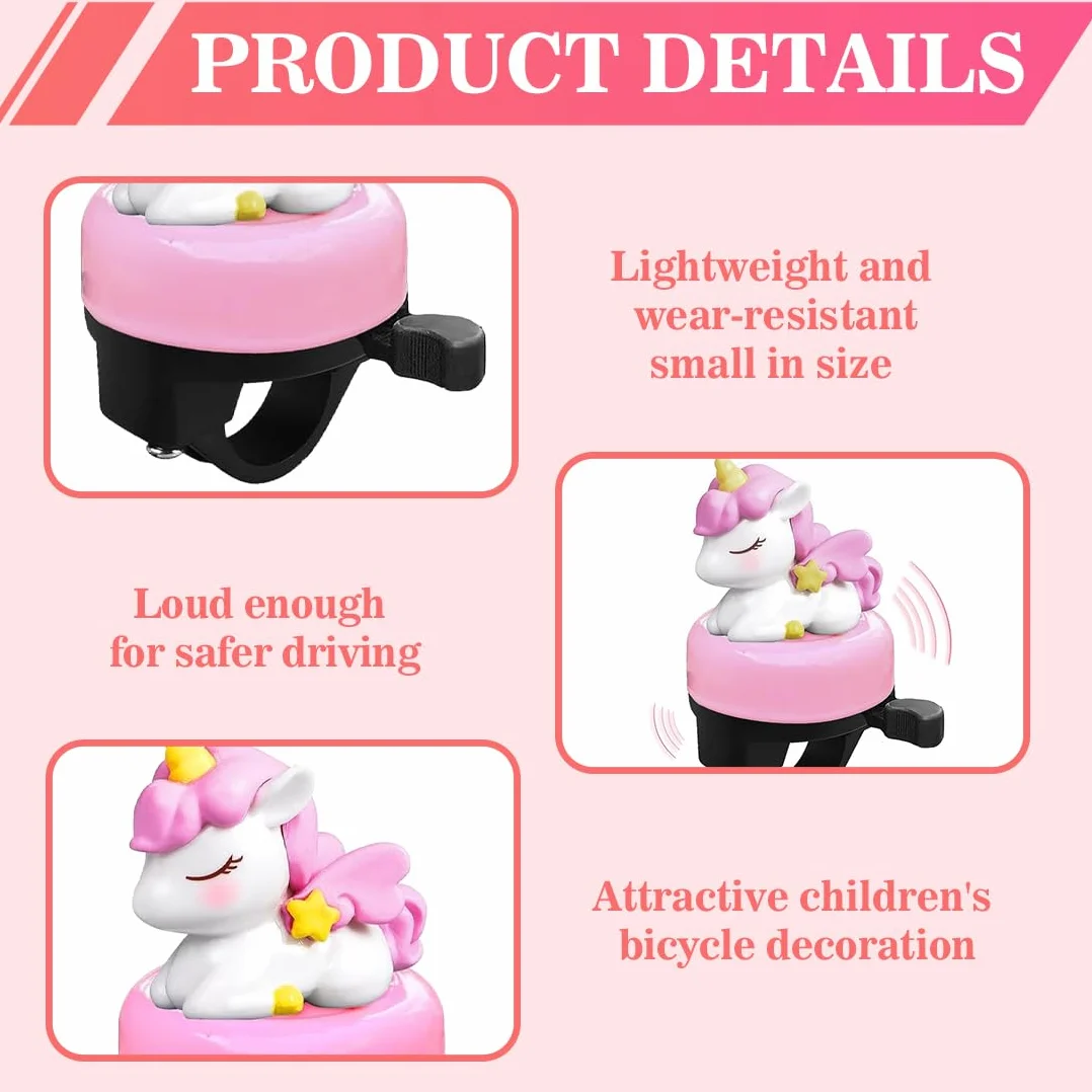 GXGM sonnette de vélo poney rose son fort clair enfants filles garçons