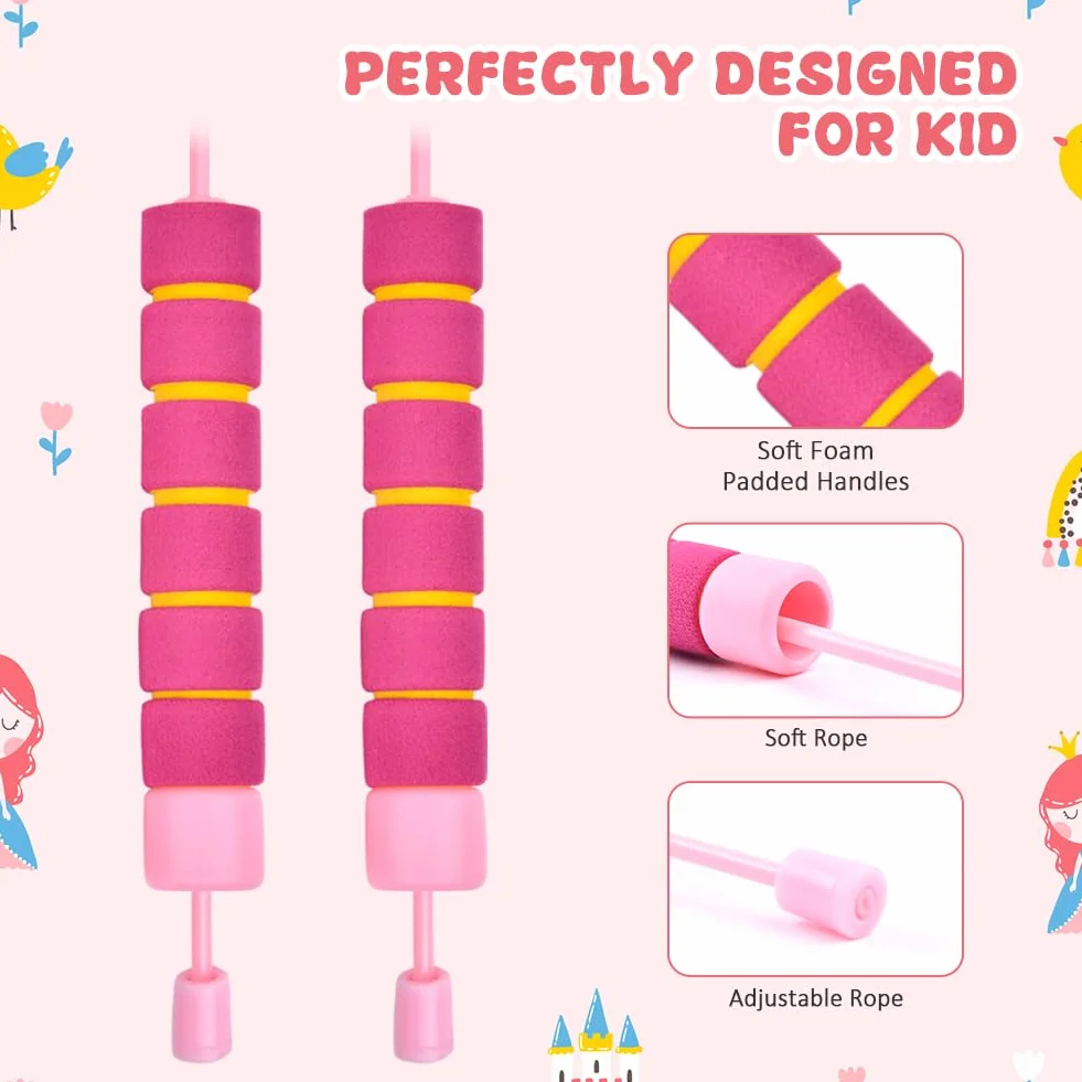 Flintronic Corde à Sauter Enfant Réglable 2.6M/2.8M Poignées Mousse Fitness
