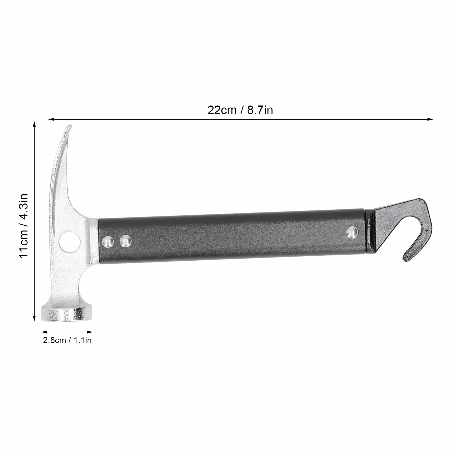 OUKENS Marteau de Camping, 22cm Piquet de Tente extracteur, Maillet en Alliage d'aluminium, Mini Outil extérieur Portable, Marteau De Tente Outil Multifonctionnel pour intérieur et extérieur