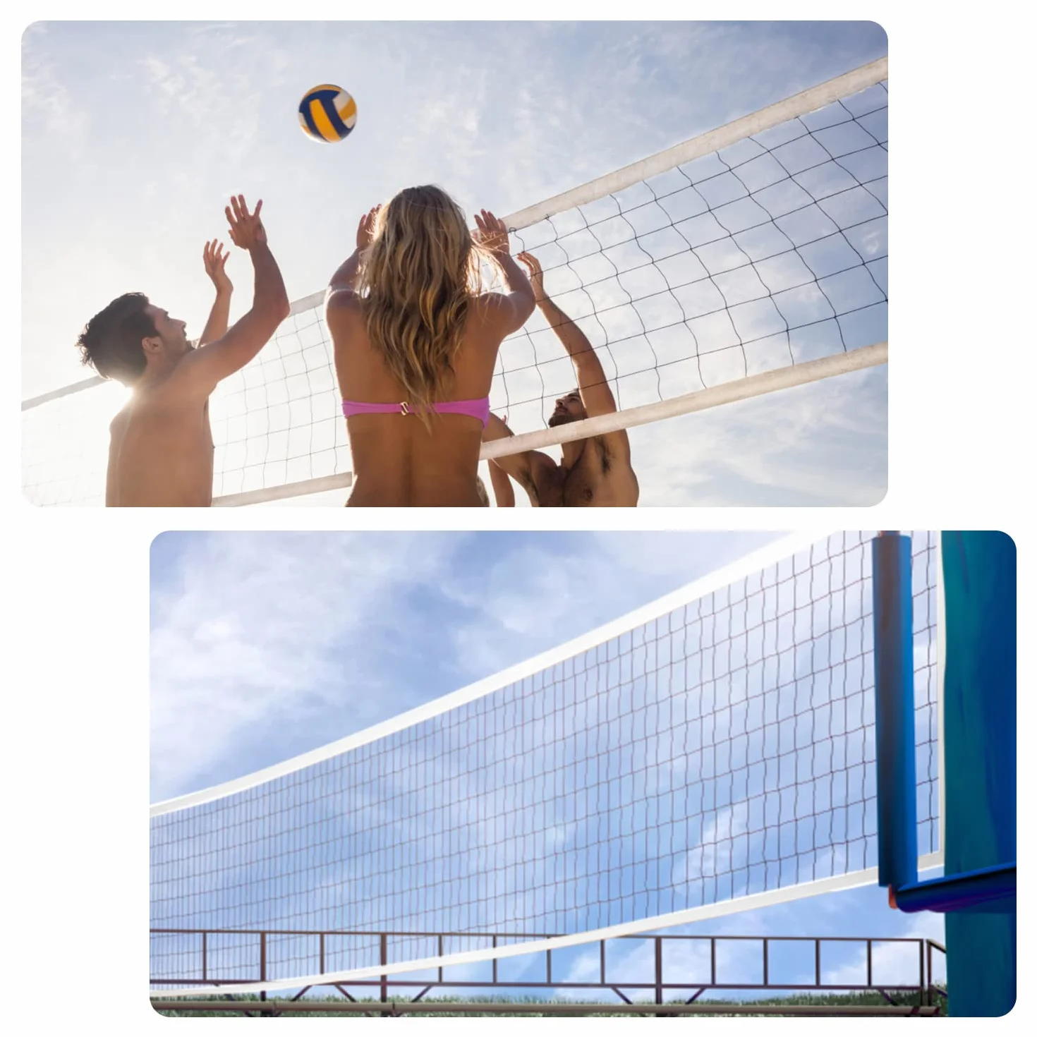 Professionel Filet de Volley-Ball 9,5m x 1m avec Câble Métallique d'Avion Extérieur Jardin