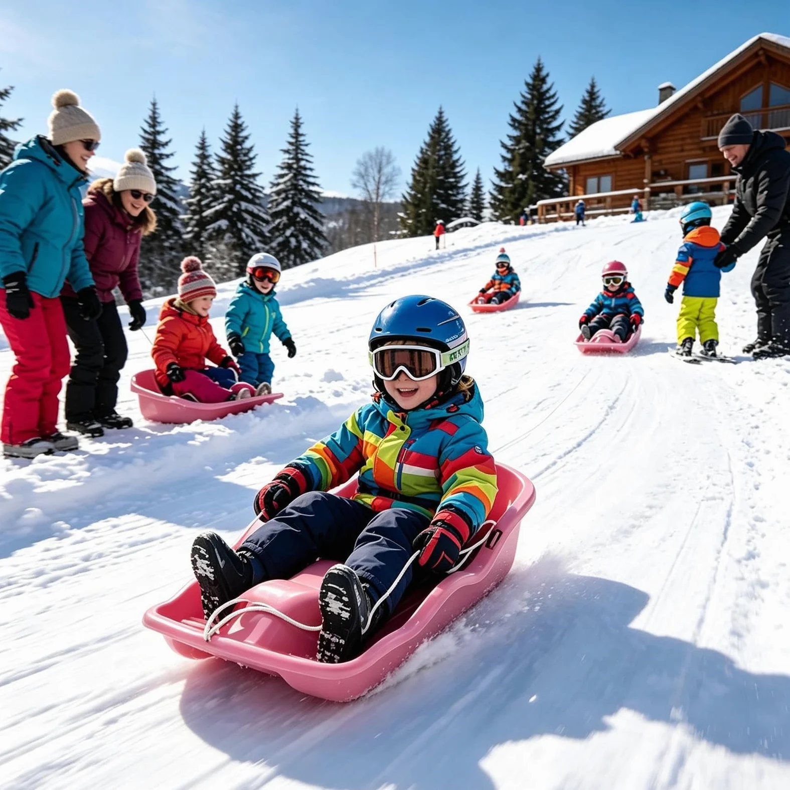 Luge à neige pour adultes - Planche de glissement pour sol épais - Jouet d'hiver | Équipement de luge à neige pour femmes, hommes, filles, plein air, rivières, lacs, ski, sable, jeu de Noël