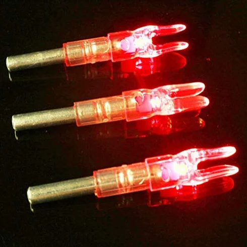 Encoches de Flèche Lumineuses LED 3 Pièces Chasse Tir Arc 6.2mm Queue Rouge
