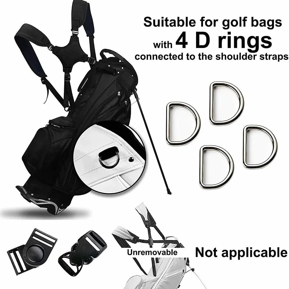 QOTSTEOS Bandoulière rembourrée réglable pour sac de golf, sac à dos, accessoires de sac de golf (noir)