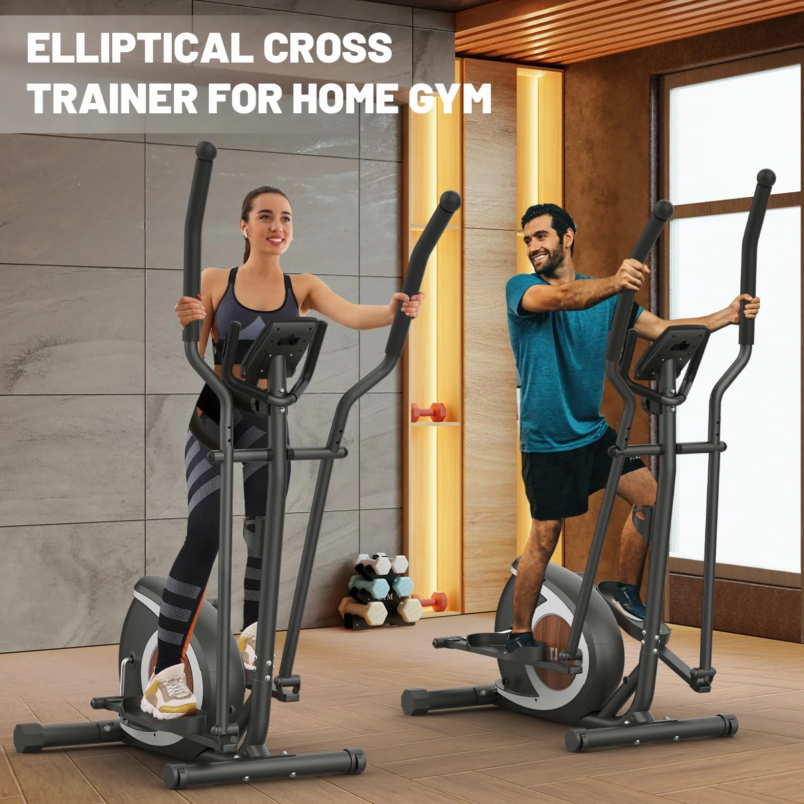 Vélo Elliptique Magnétique Ultra-Silencieux 16 Niveaux Résistance Écran LCD Pédale Antidérapante Capacité 265 LBS