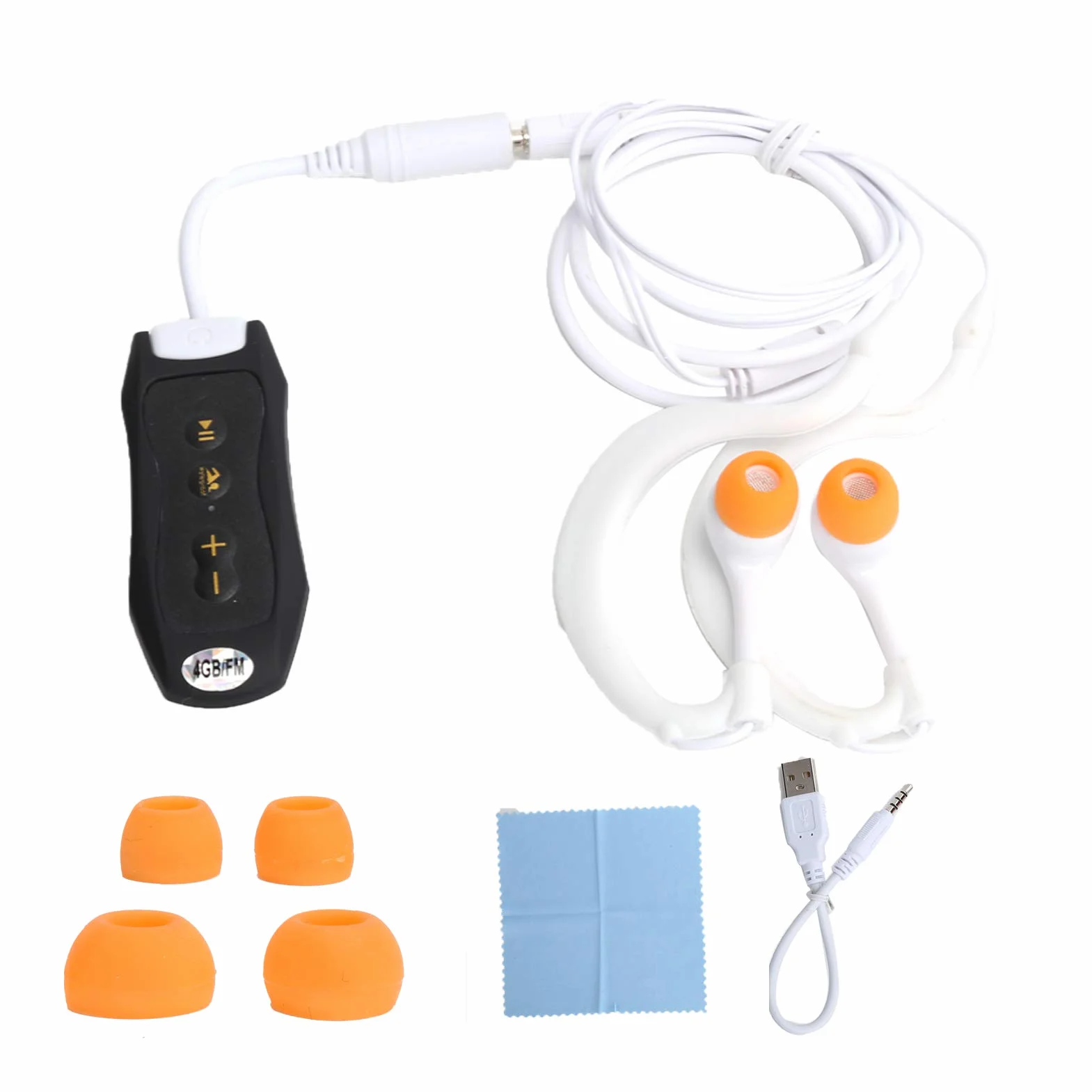 Yosoo Lecteur MP3 Étanche Natation 4 Go IPX8 FM Musique Portable Plongée Sport avec Écouteurs et Clip