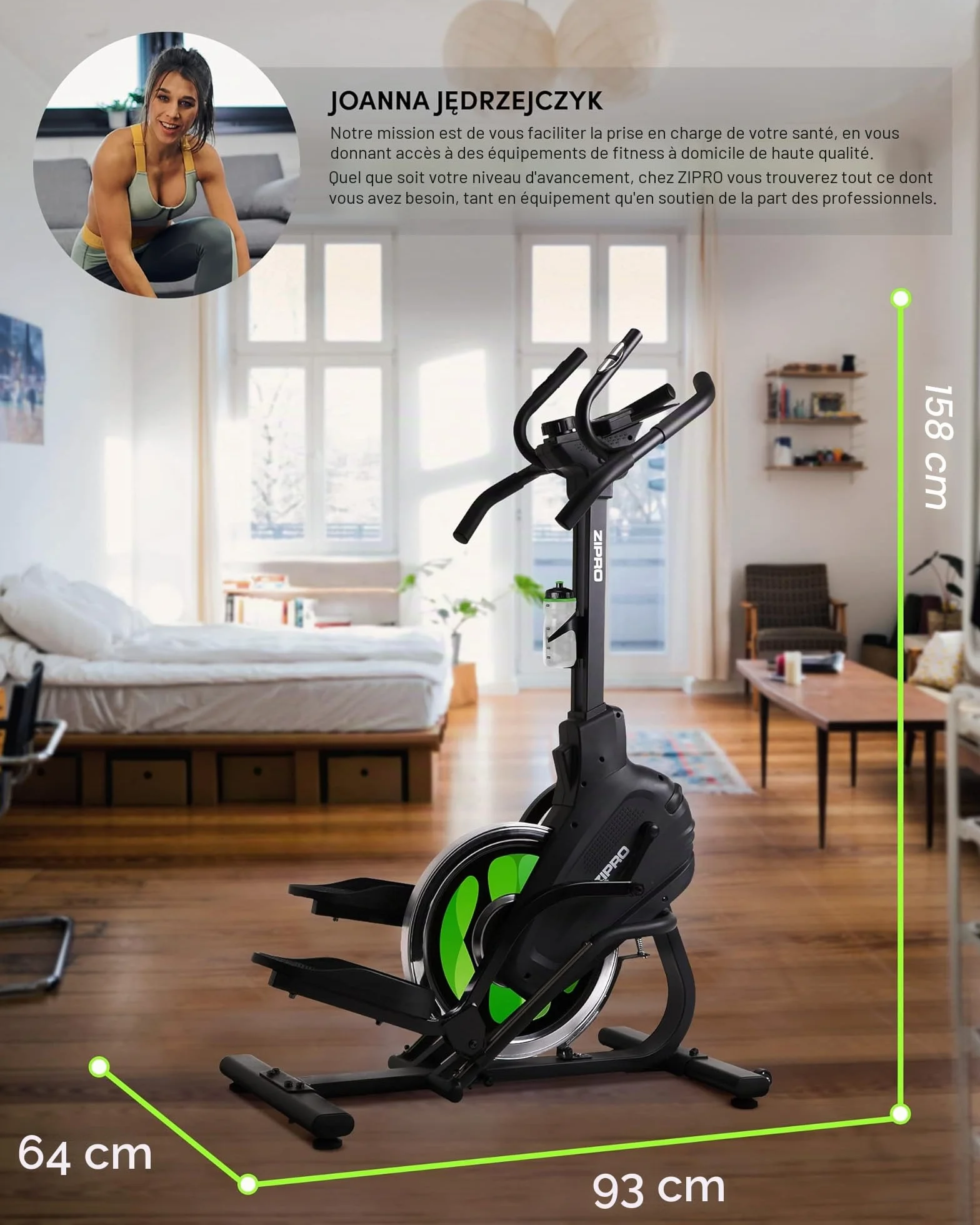 Zipro Crosstrainer Climber, vélo elliptique, 8 niveaux de résistance, 120 kg