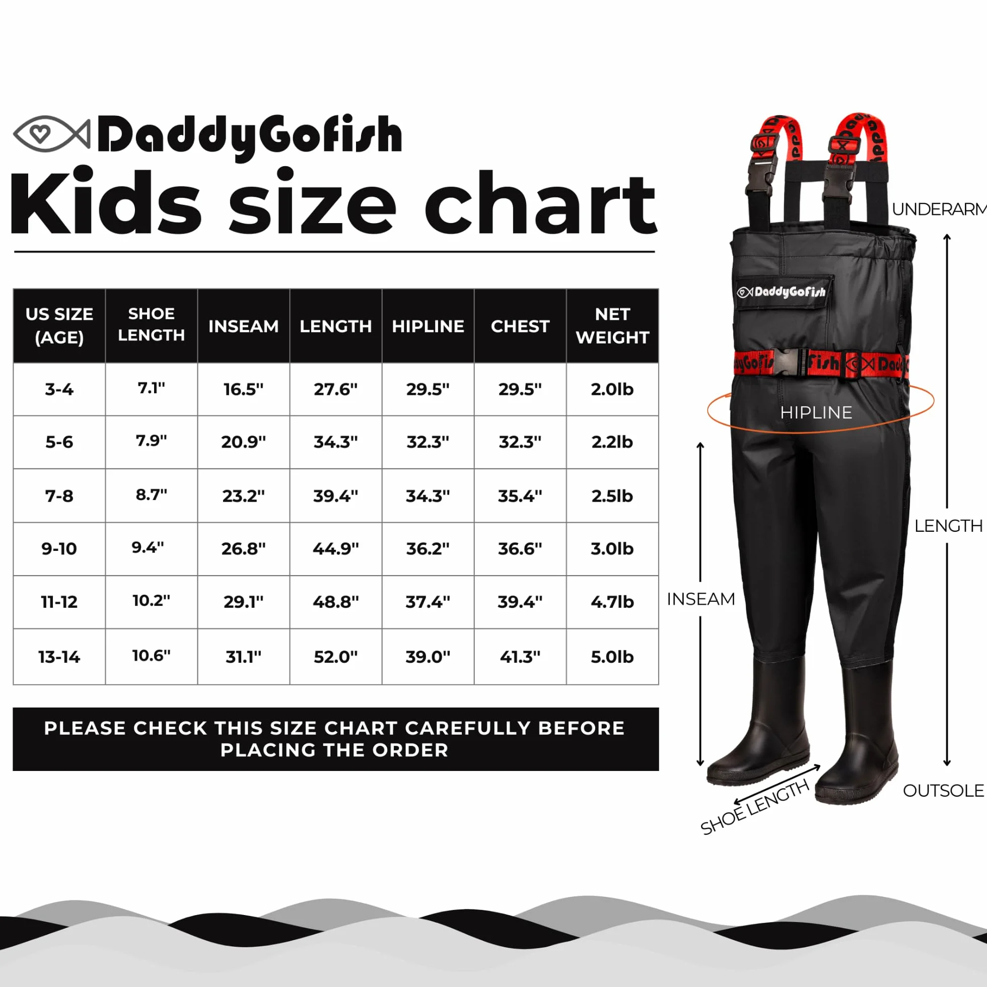 DaddyGoFish Waders de Poitrine pour Pêche et Chasse, Cuissardes avec Poche
