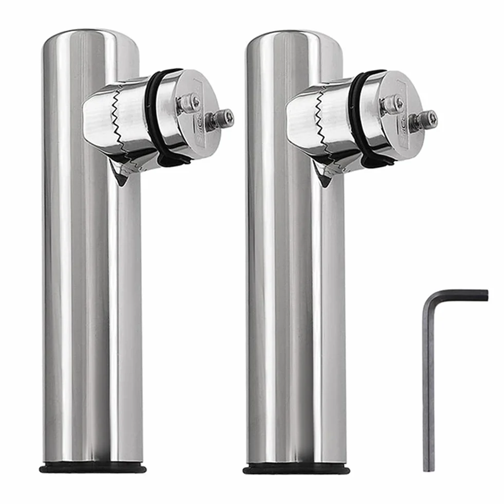 Lot de 2 Supports de Canne à Pêche en Acier Inoxydable pour Rails 18-26mm